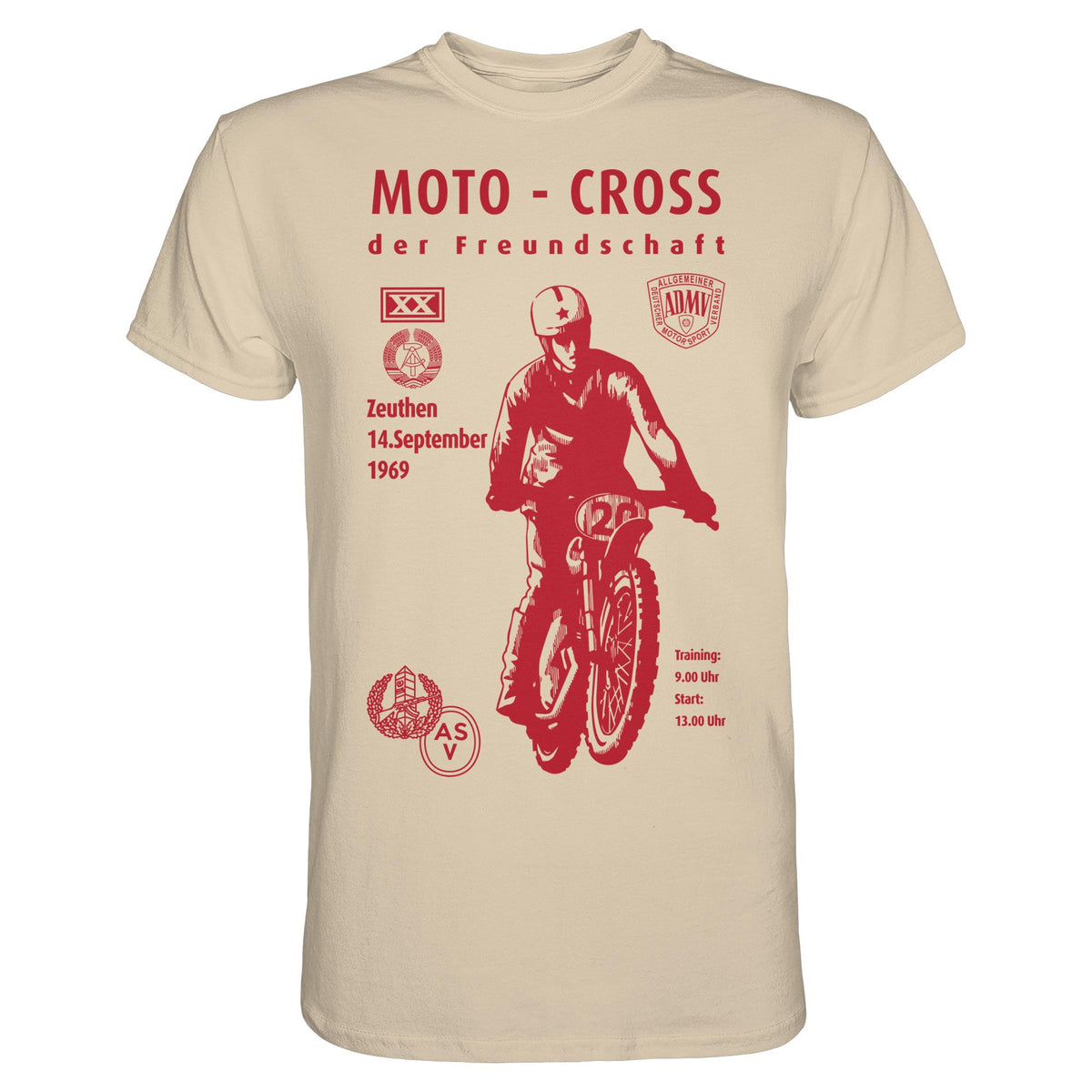 DDR Ostalgie Shirt Unisex • ASV MOTO-CROSS DER FREUNDSCHAFT, ZEUTHEN 1969