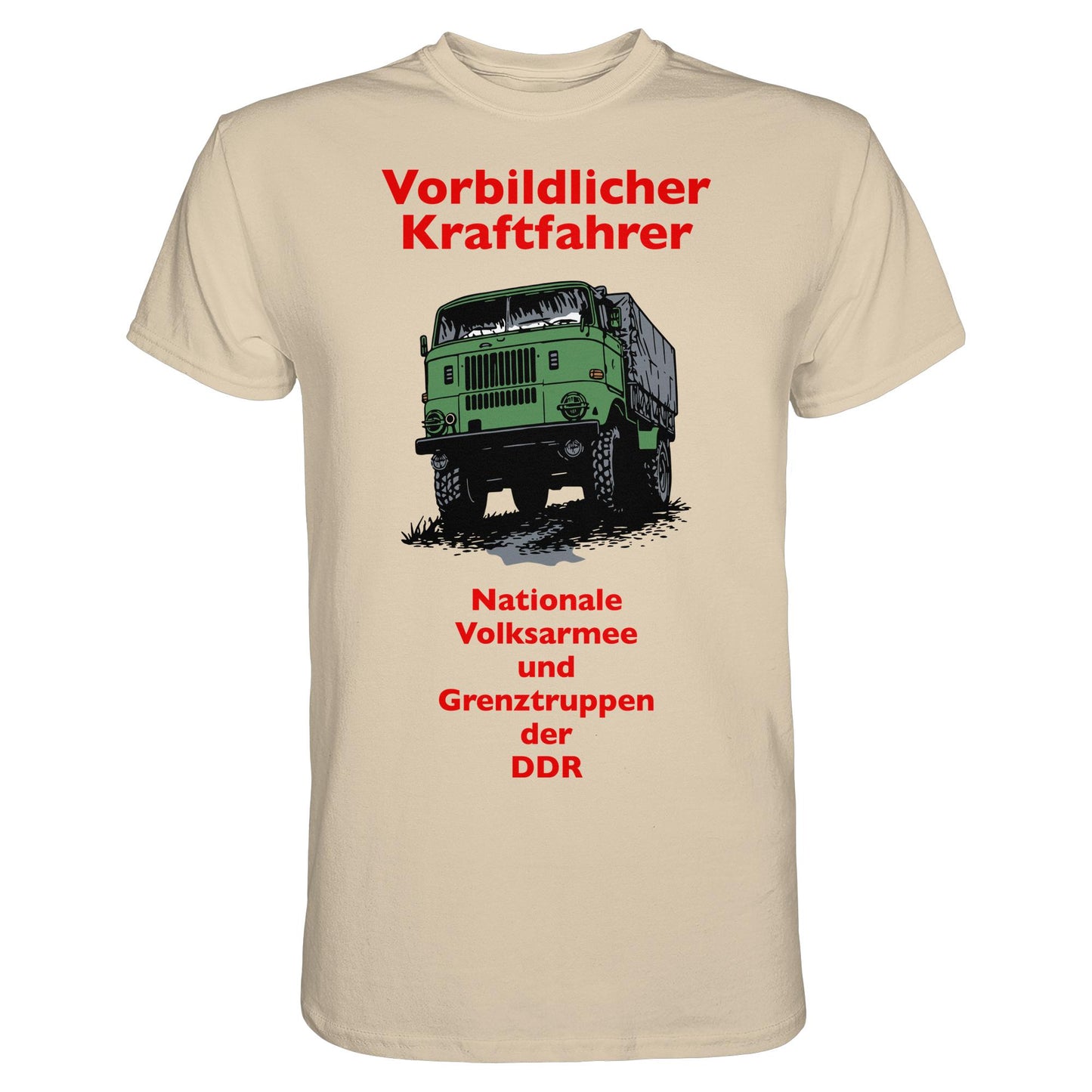 DDR Ostalgie Shirt Unisex • VORBILDLICHER KRAFTFAHRER, NVA (ORIGINAL WIMPELMOTIV)