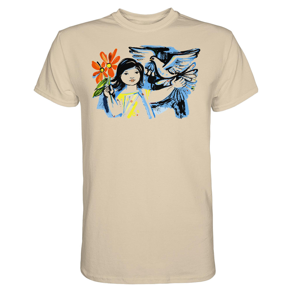 DDR Ostalgie Shirt Unisex • WALTER WOMACKA - MÄDCHEN MIT FRIEDENSTAUBE (1963)
