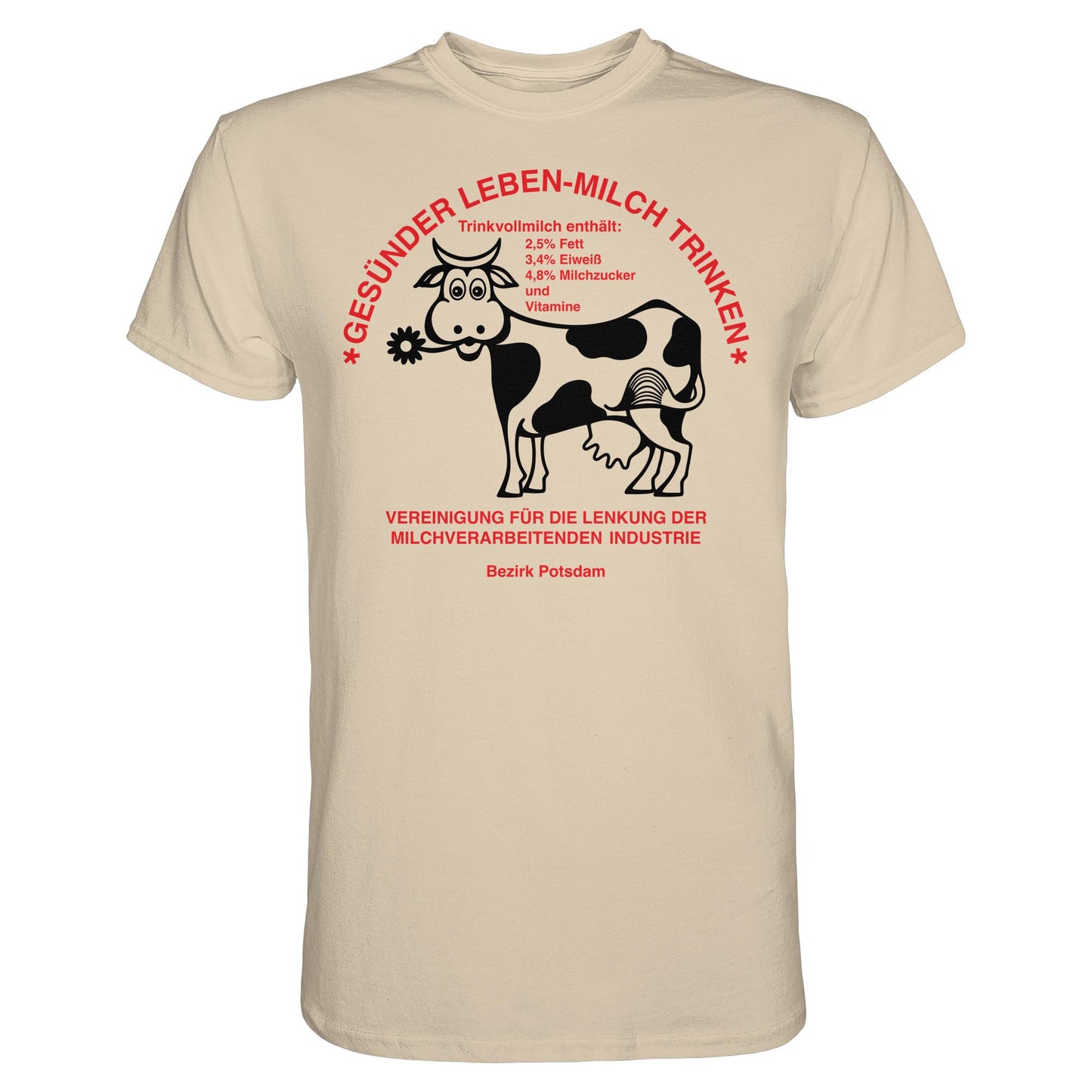 DDR Ostalgie Shirt Unisex • GESÜNDER LEBEN - MILCH TRINKEN, POTSDAM