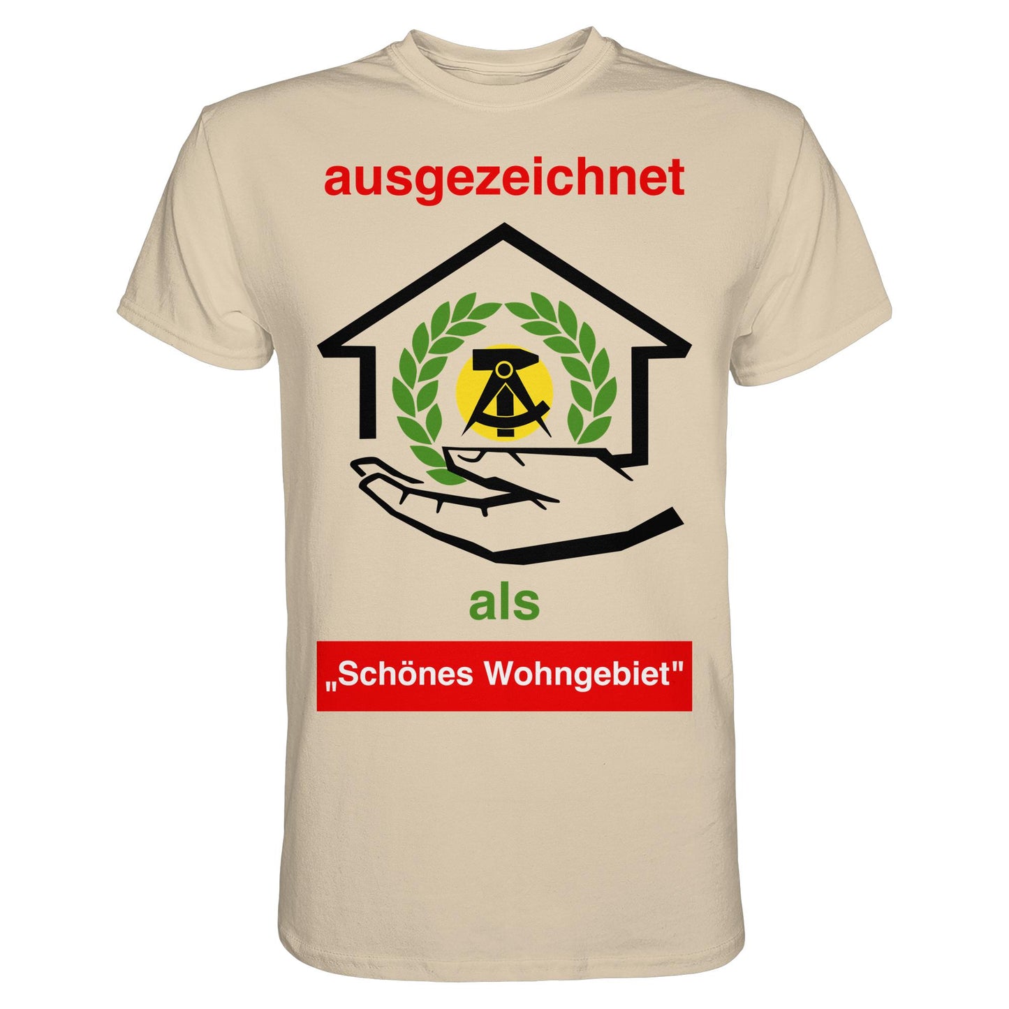 DDR Ostalgie Shirt Unisex • AUSZEICHNUNG SCHÖNES WOHNGEBIET (ORIGINAL SCHILD)
