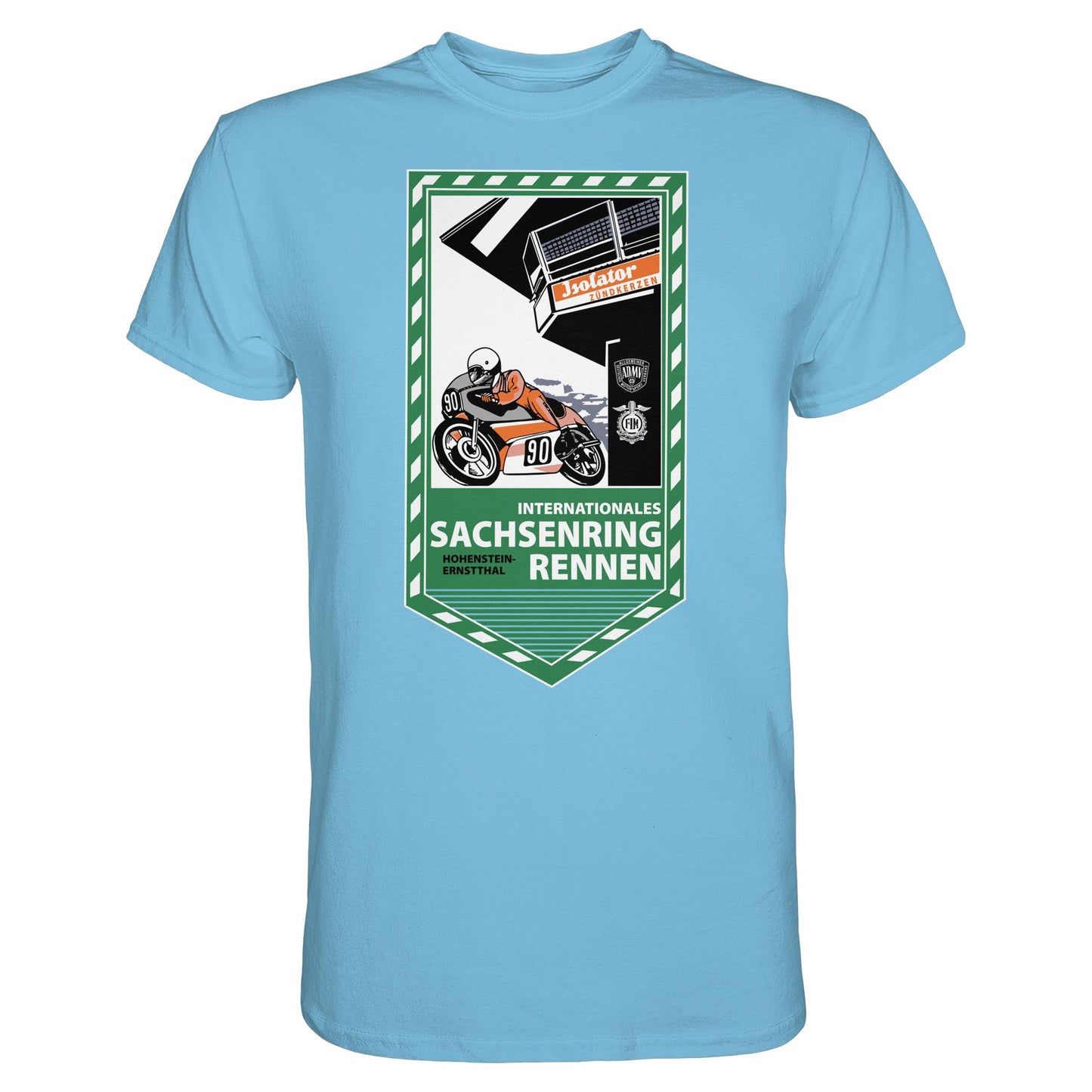 DDR Ostalgie Shirt Unisex • SACHSENRING-RENNEN ZWICKAU 1990 (ORIGINAL-WIMPEL)