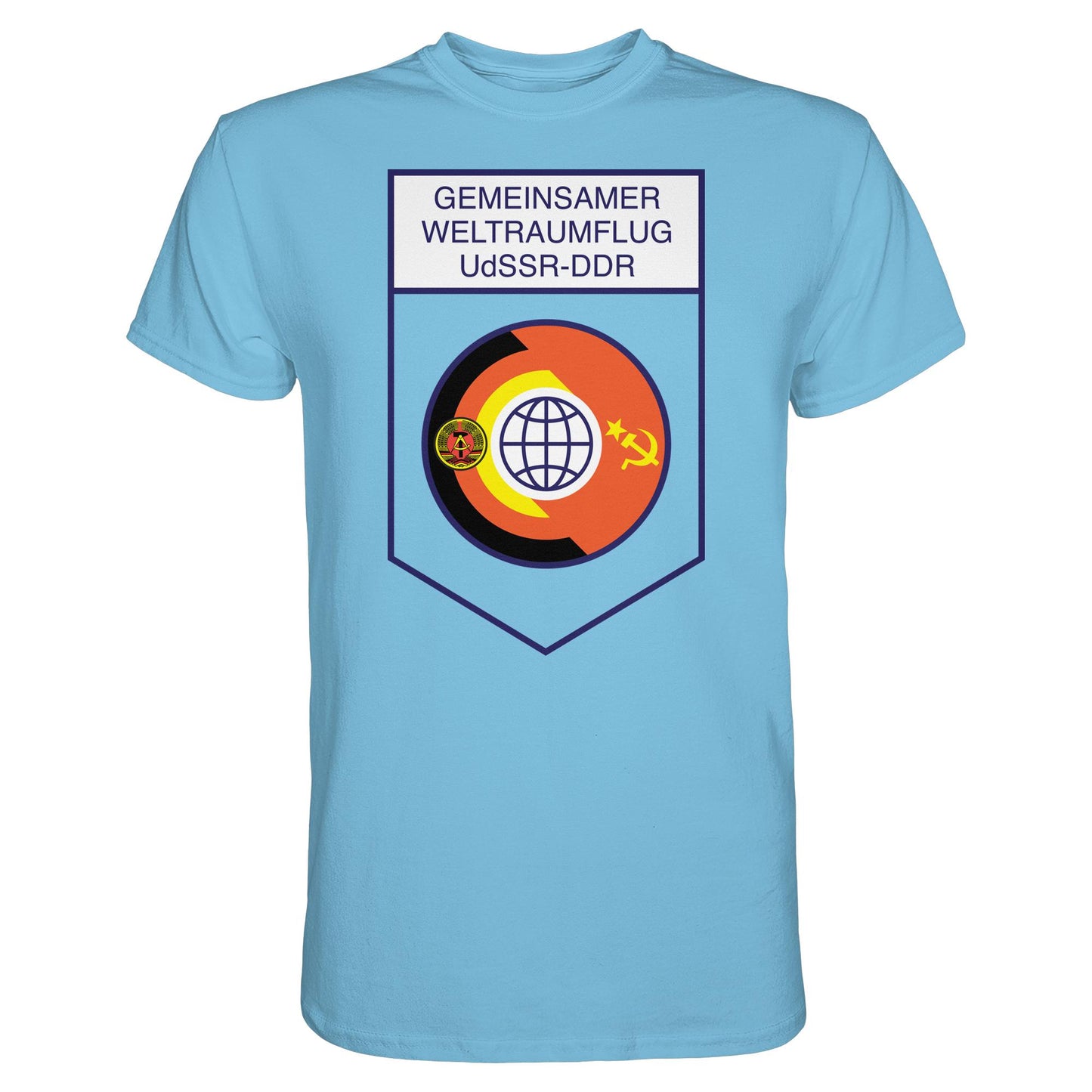DDR Ostalgie Shirt Unisex • GEMEINSAMER WELTRAUMFLUG UDSSR-DDR (ORIGINAL WIMPEL)