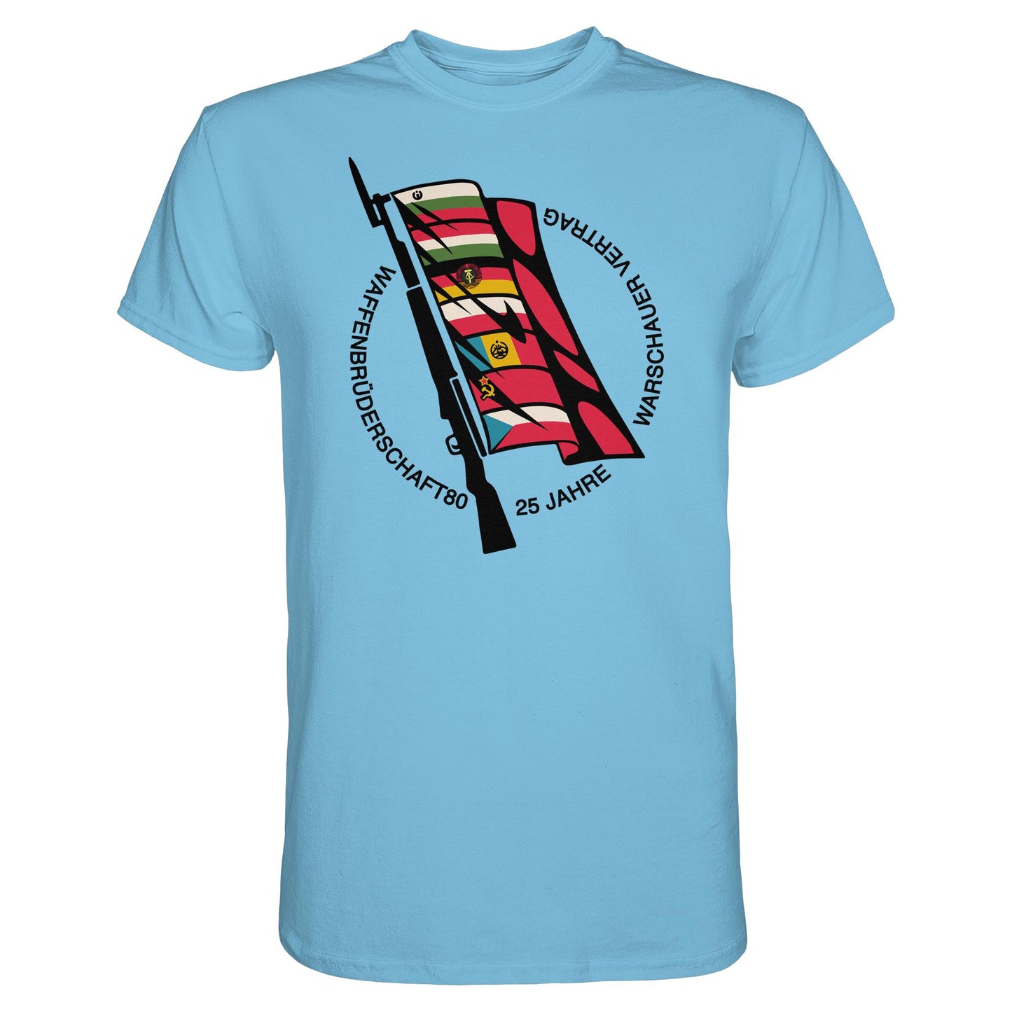 DDR Ostalgie Shirt Unisex • WAFFENBRÜDERSCHAFT80 - 25 JAHRE WARSCHAUER VERTRAG (NVA)