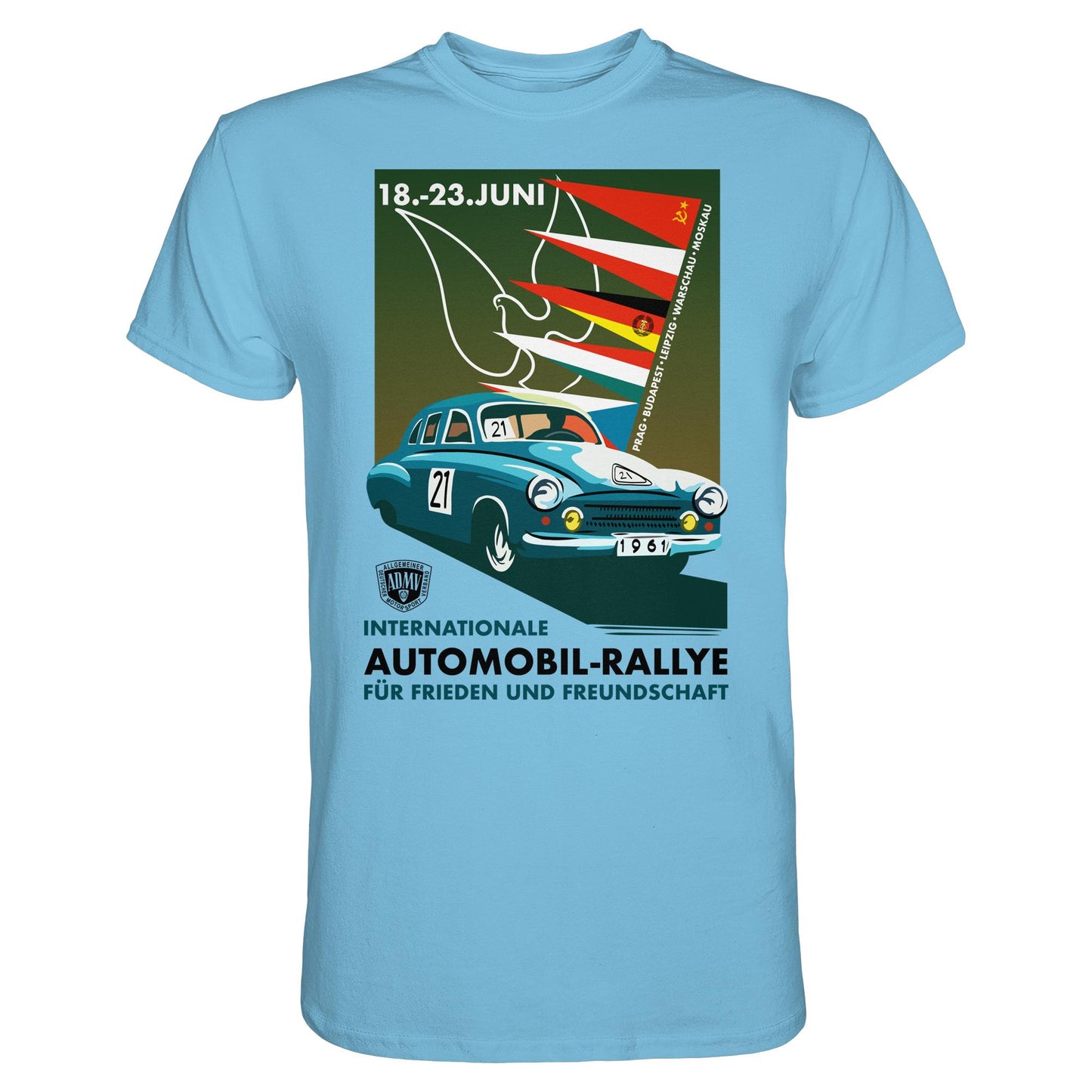 DDR Ostalgie Shirt Unisex • INTERNATIONALE RALLYE WARTBURG 1961 (ORIGINAL-PLAKAT)
