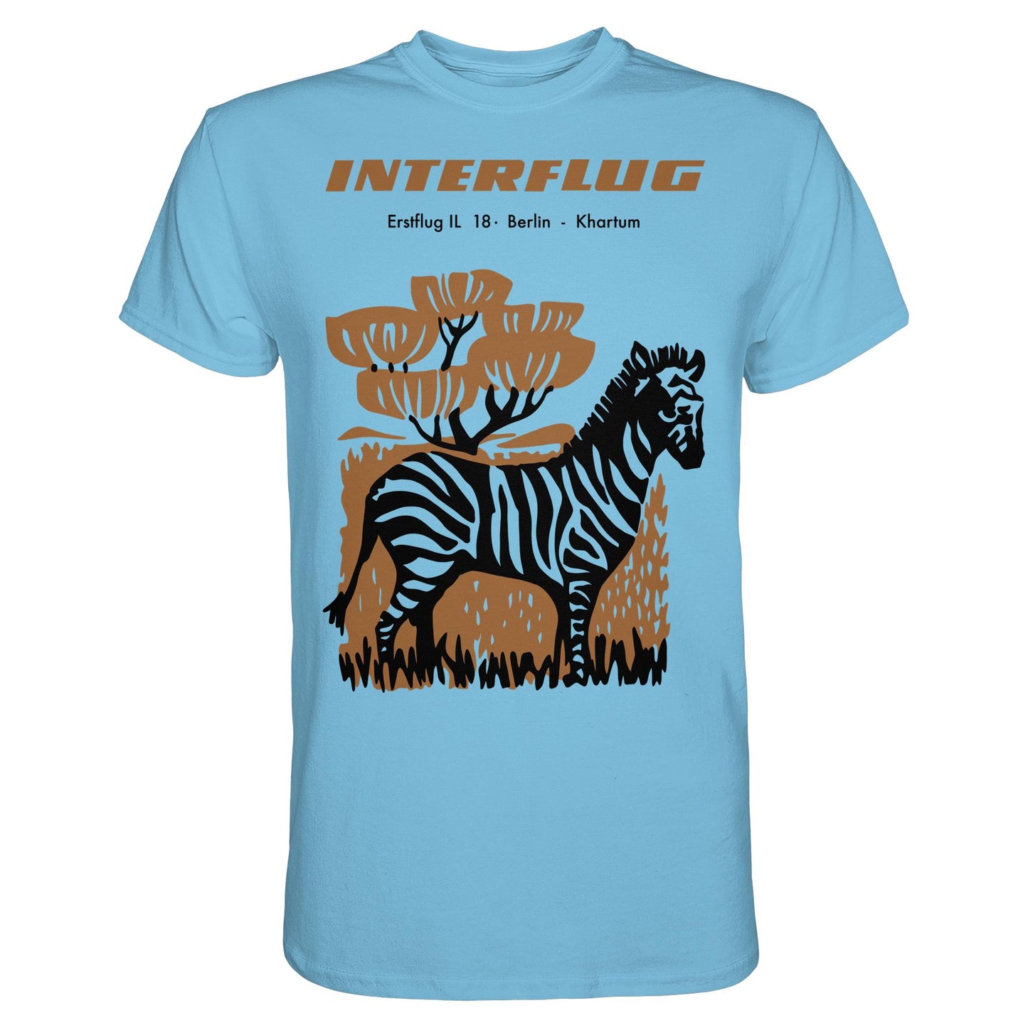 DDR Ostalgie Shirt Unisex • INTERFLUG BERLIN - KHARTUM (ORIGINAL SONDERSTEMPEL)