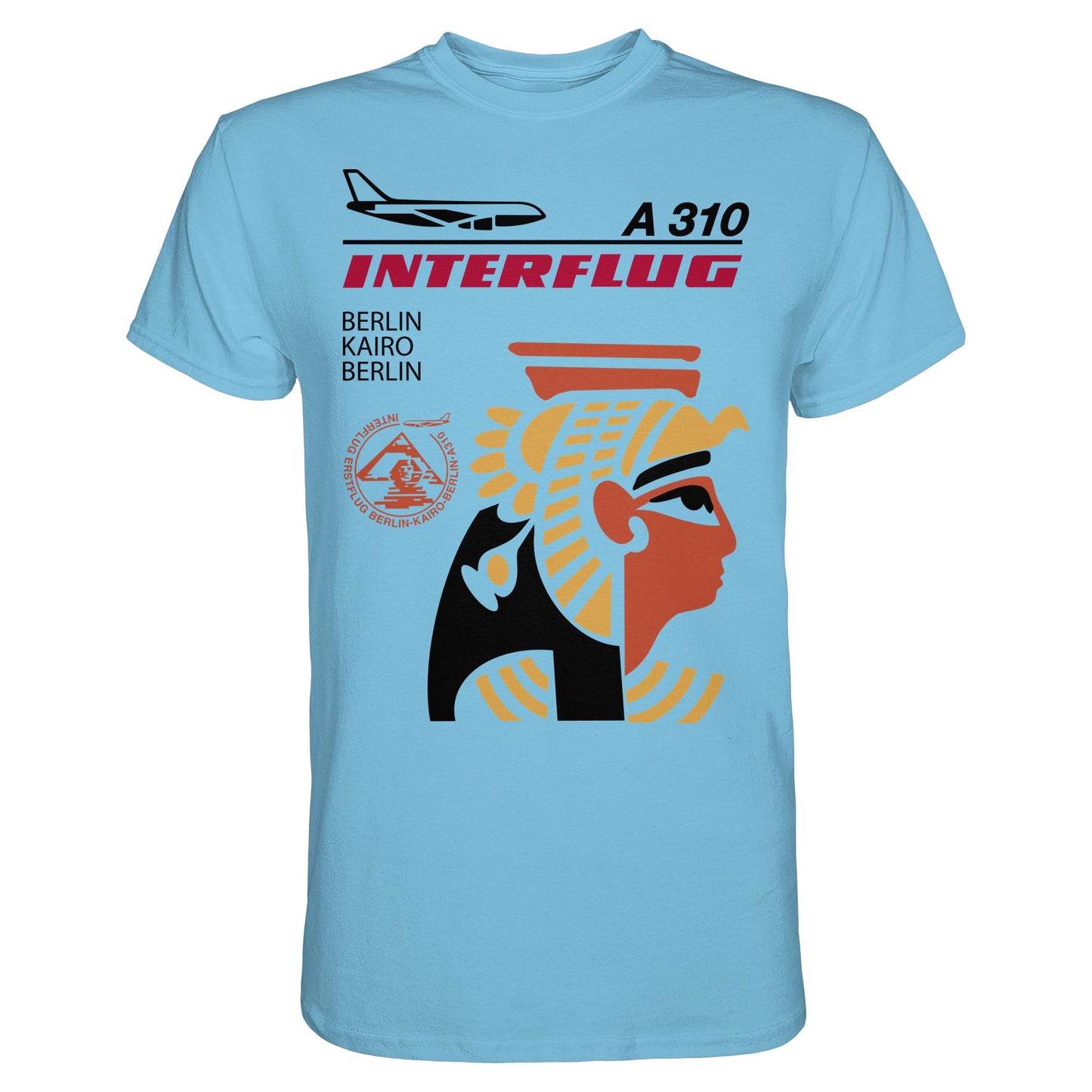 DDR Ostalgie Shirt Unisex • INTERFLUG BERLIN - KAIRO (ORIGINAL SONDERSTEMPEL)