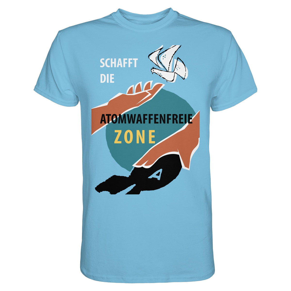 DDR Ostalgie Shirt Unisex • SCHAFFT DIE ATOMWAFFENFREIE ZONE (ORIGINAL-PLAKAT)