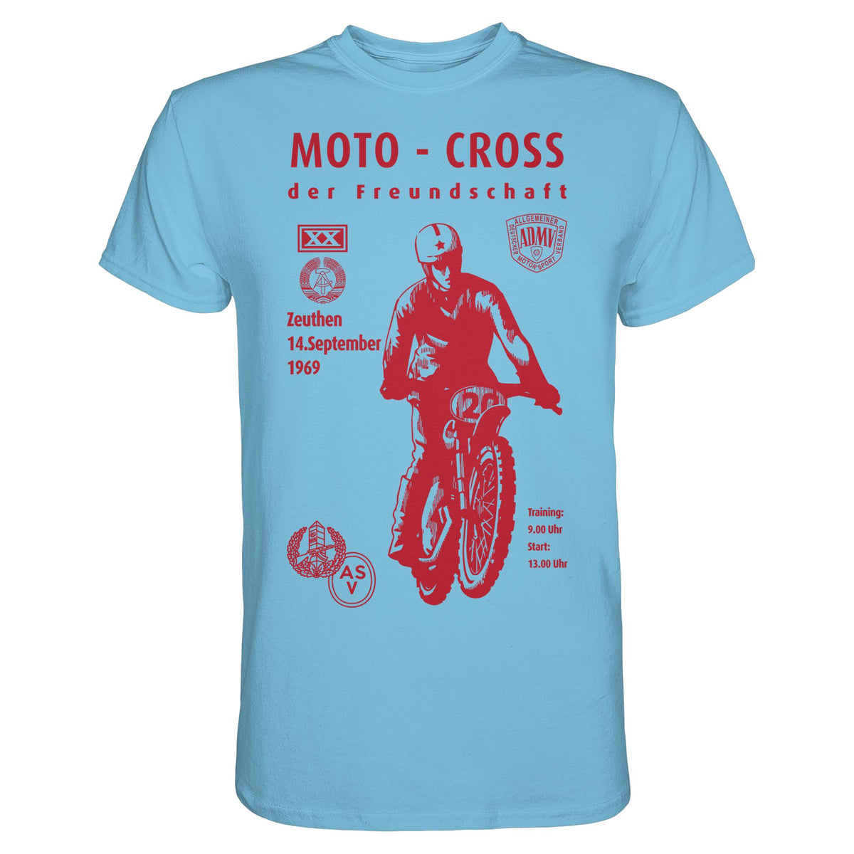 DDR Ostalgie Shirt Unisex • ASV MOTO-CROSS DER FREUNDSCHAFT, ZEUTHEN 1969
