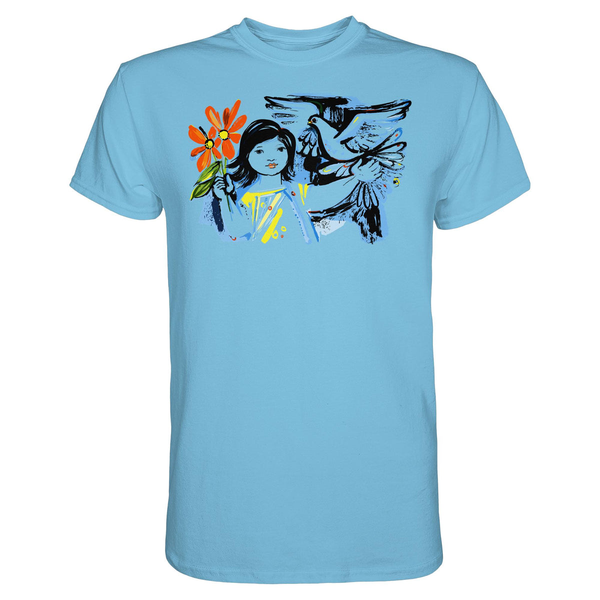 DDR Ostalgie Shirt Unisex • WALTER WOMACKA - MÄDCHEN MIT FRIEDENSTAUBE (1963)