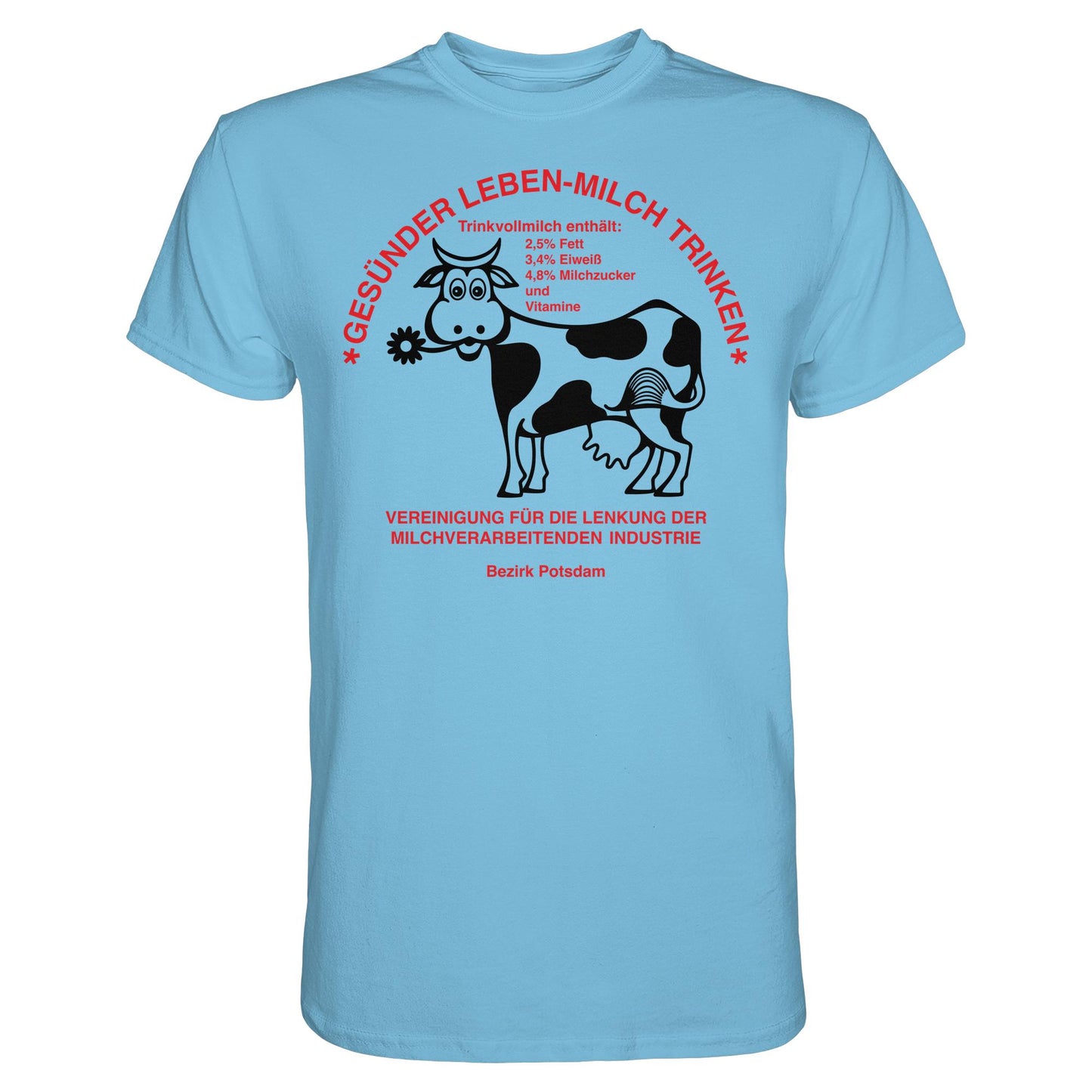 DDR Ostalgie Shirt Unisex • GESÜNDER LEBEN - MILCH TRINKEN, POTSDAM