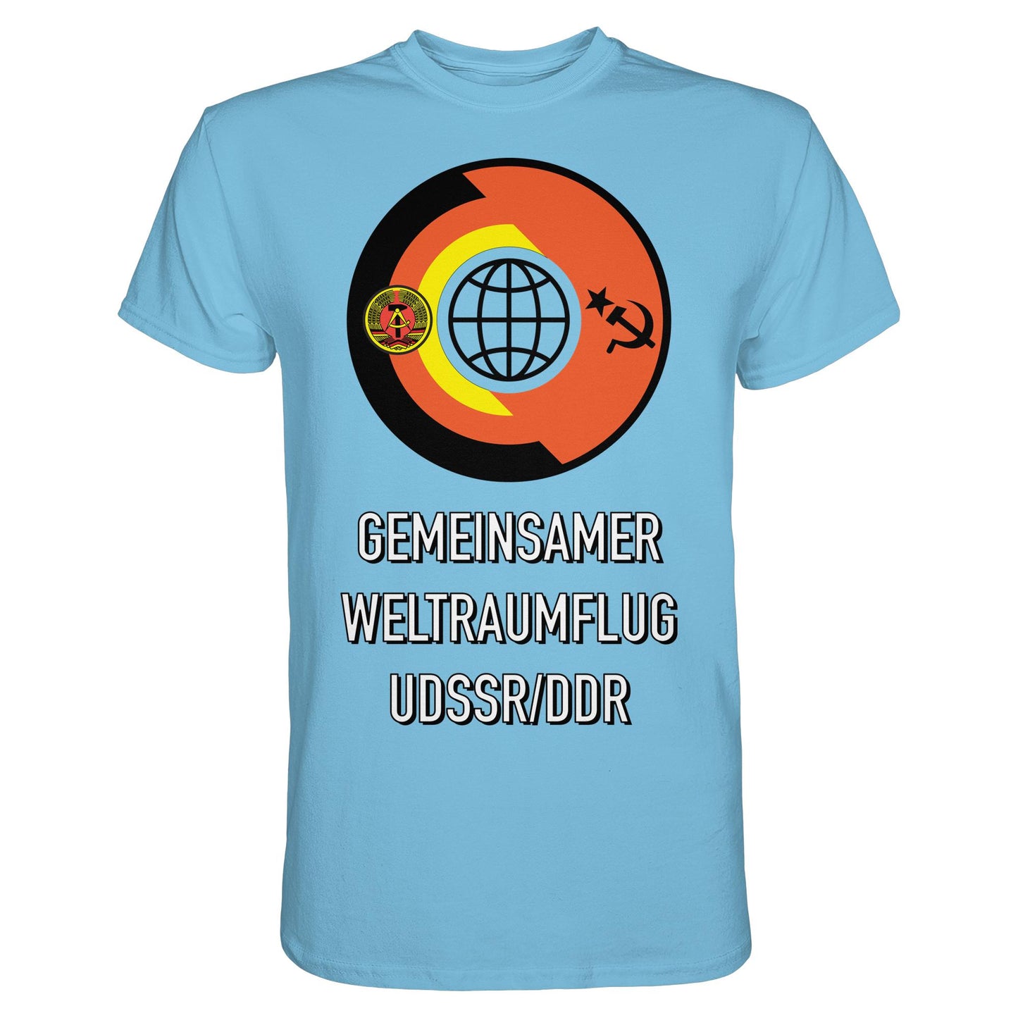 DDR Ostalgie Shirt Unisex • GEMEINSAMER WELTRAUMFLUG UDSSR-DDR (ORIGINAL WIMPEL)