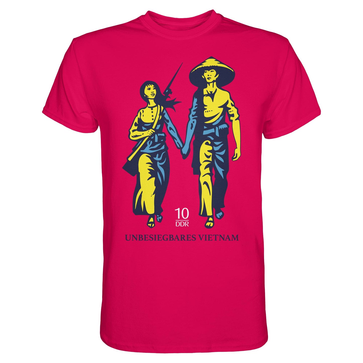 DDR Ostalgie Shirt Unisex • UNBESIEGBARES VIETNAM (ORIGINAL DDR-BRIEFMARKE)