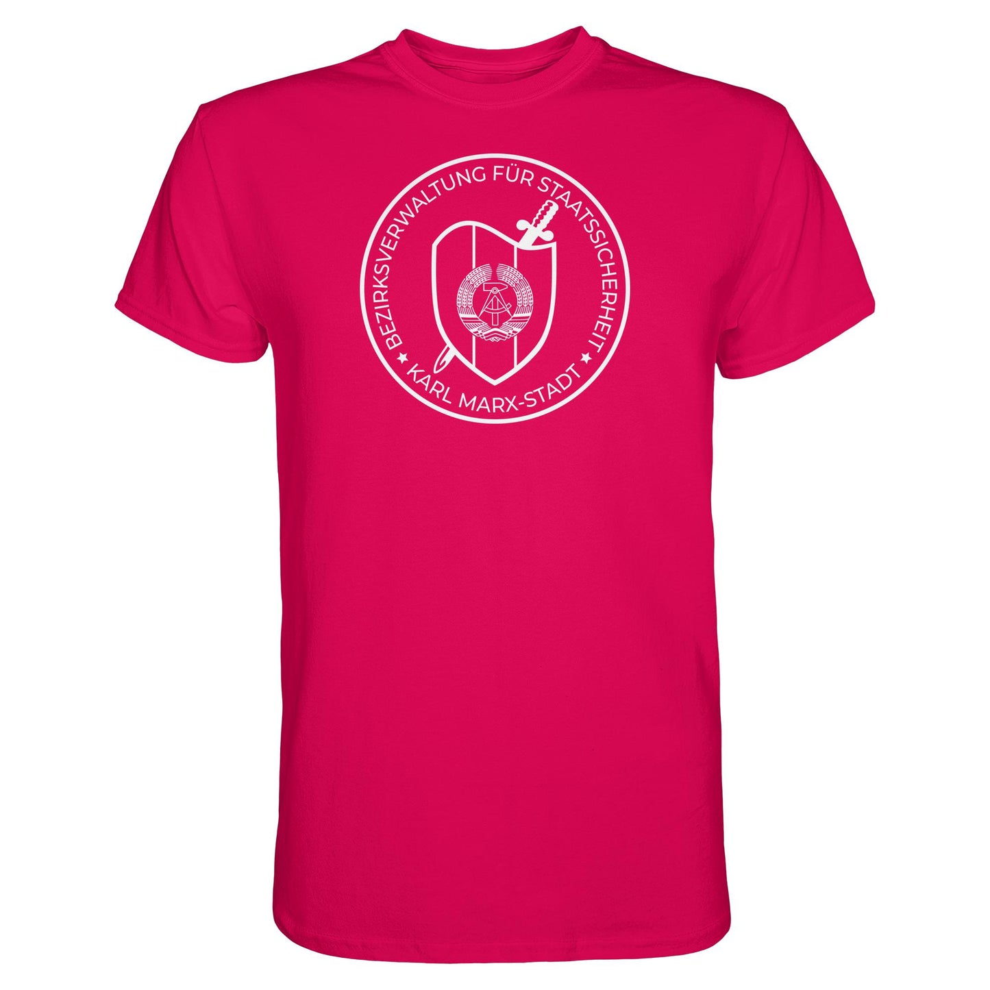 DDR Ostalgie Shirt Unisex • BEZIRKSVERWALTUNG STAATSSICHERHEIT KARL MARX STADT