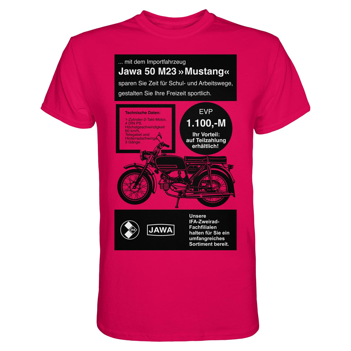 DDR Ostalgie Shirt Unisex • JAWA 50 M23 (ORIGINAL-PLAKAT)