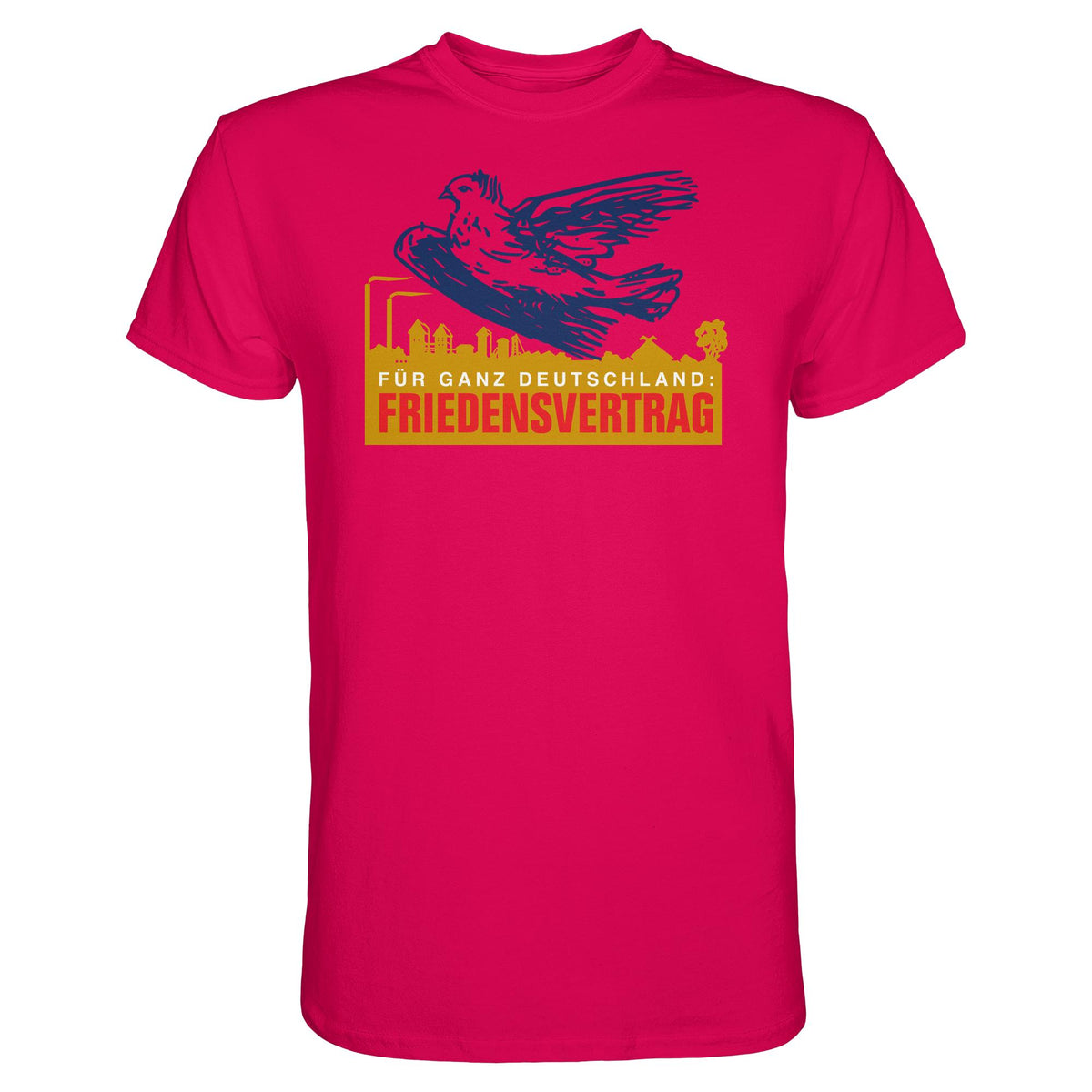 DDR Ostalgie Shirt Unisex • FRIEDENSVERTRAG FÜR GANZ DEUTSCHLAND (ORIGINAL-PIN)