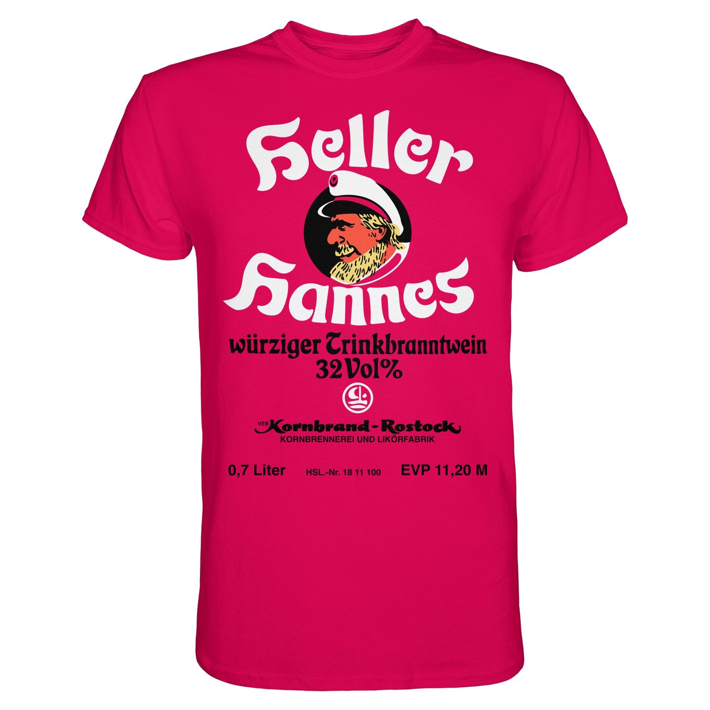 DDR Ostalgie Shirt Unisex • HELLER HANNES - TRINKBRANNTWEIN - VEB KORNBRANDT ROSTOCK