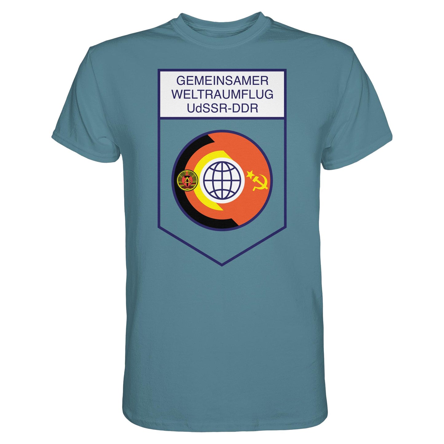 DDR Ostalgie Shirt Unisex • GEMEINSAMER WELTRAUMFLUG UDSSR-DDR (ORIGINAL WIMPEL)