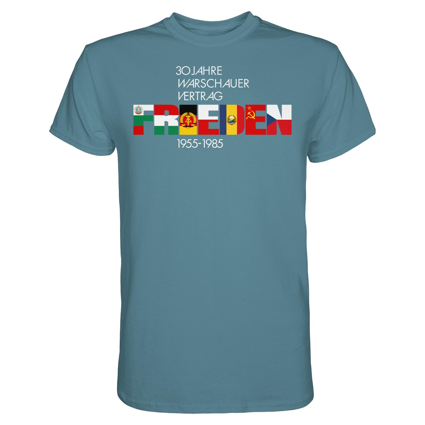 DDR Ostalgie Shirt Unisex • FRIEDEN - 30 JAHRE WARSCHAUER VERTRAG (DDR-BRIEFMARKE)