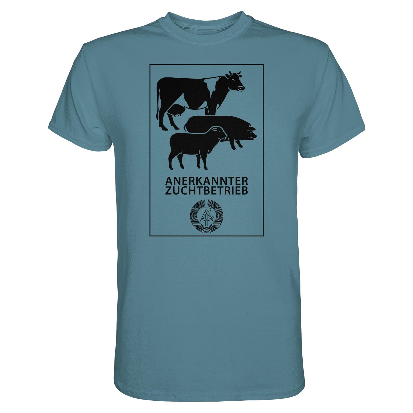 DDR Ostalgie Shirt Unisex • ANERKANNTER ZUCHTBETRIEB (ORIGINALSCHILD)
