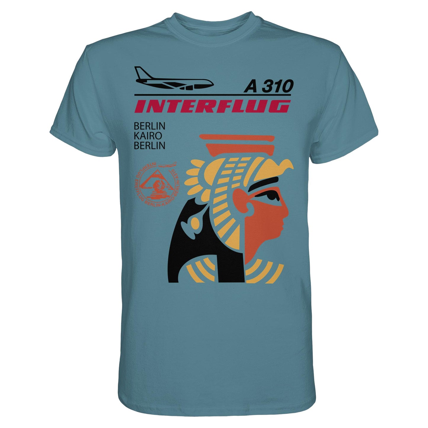 DDR Ostalgie Shirt Unisex • INTERFLUG BERLIN - KAIRO (ORIGINAL SONDERSTEMPEL)