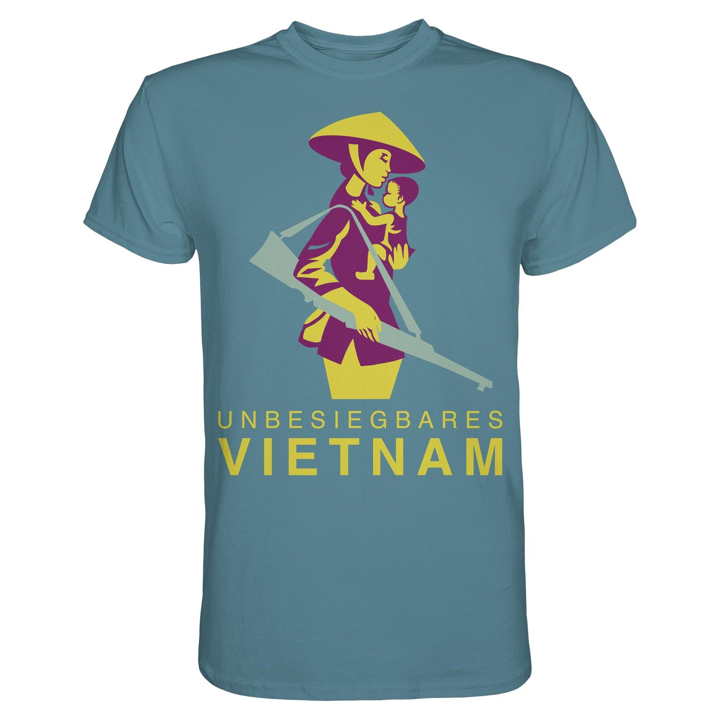 DDR Ostalgie Shirt Unisex • UNBESIEGBARES VIETNAM (DDR-BRIEFMARKE)