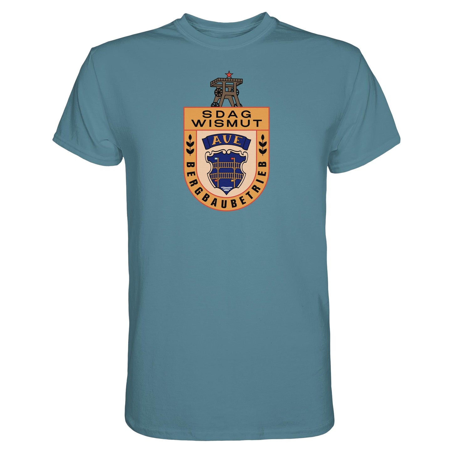 DDR Ostalgie Shirt Unisex • SDAG WISMUT AUE - ABZEICHEN