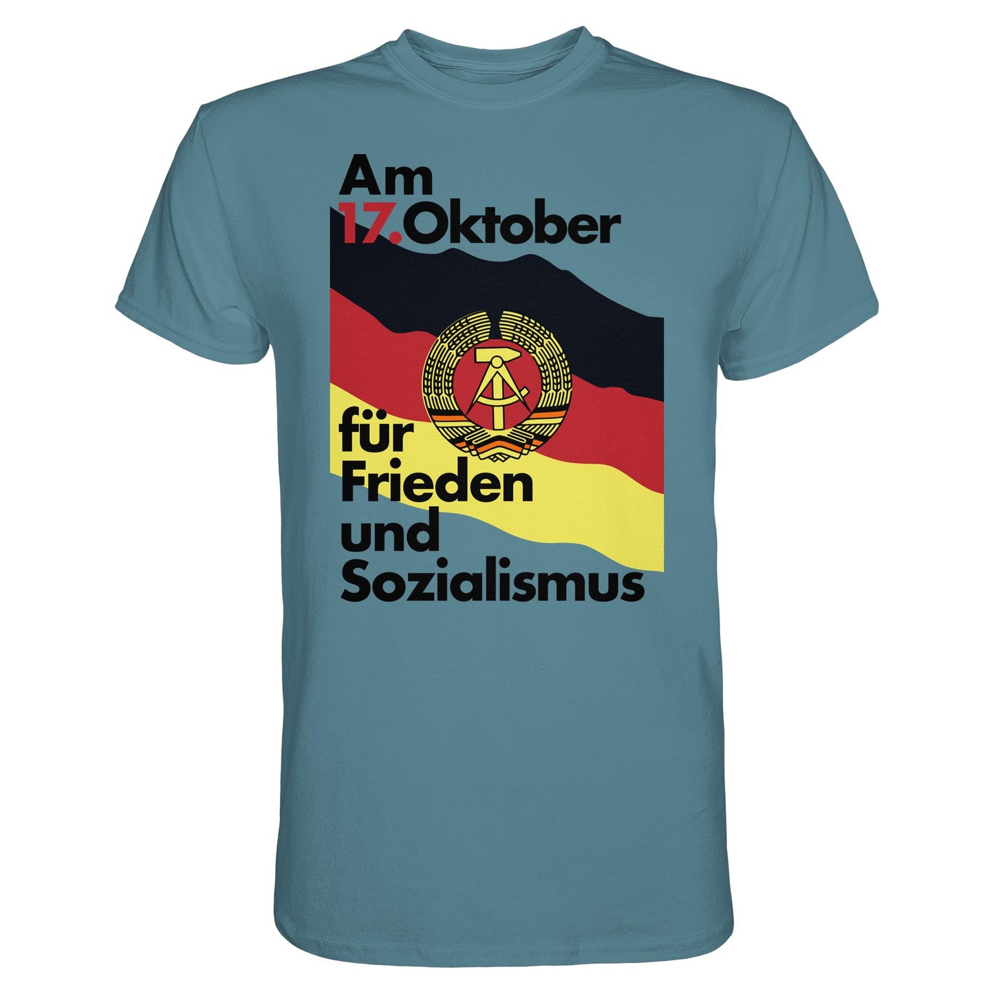 DDR Ostalgie Shirt Unisex • FÜR FRIEDEN UND SOZIALISMUS (ORIGINAL DDR-PLAKAT)