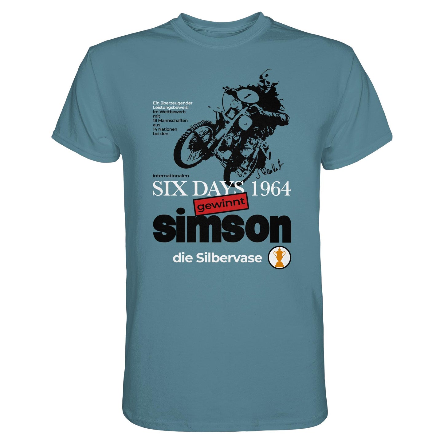 DDR Ostalgie Shirt Unisex • SIMSON GEWINNT SILBERVASE - SIX DAYS 1964