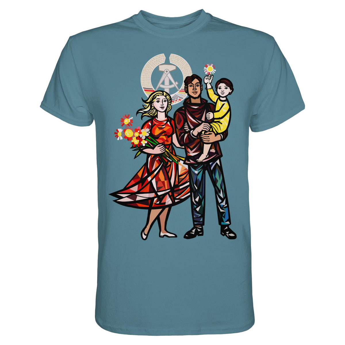 DDR Ostalgie Shirt Unisex • WALTER WOMACKA - UNSERE FAMILIE (STAATSRATSGEBÄUDE, Aus der Geschichte der Deutschen Arbeiterbewegung, 1964)
