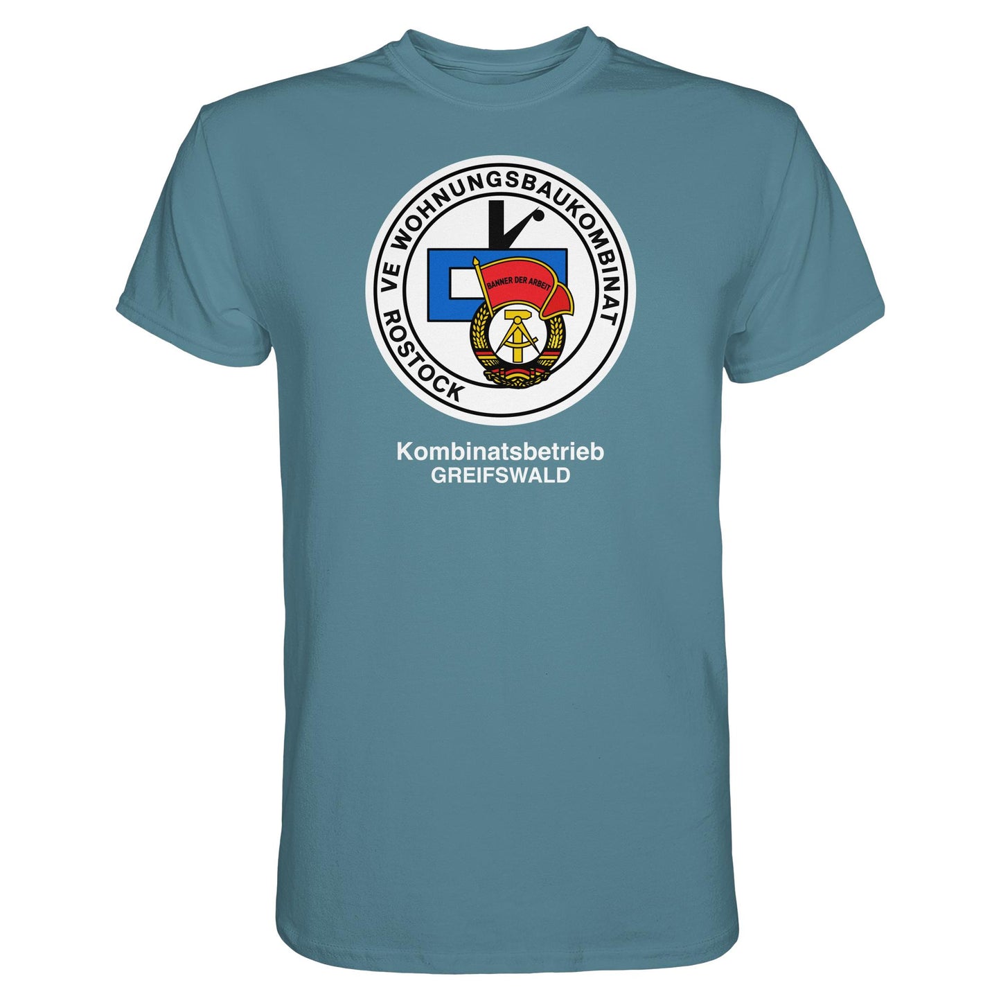 DDR Ostalgie Shirt Unisex • VE WOHNUNGSBAUKOMBINAT ROSTOCK - GREIFSWALD