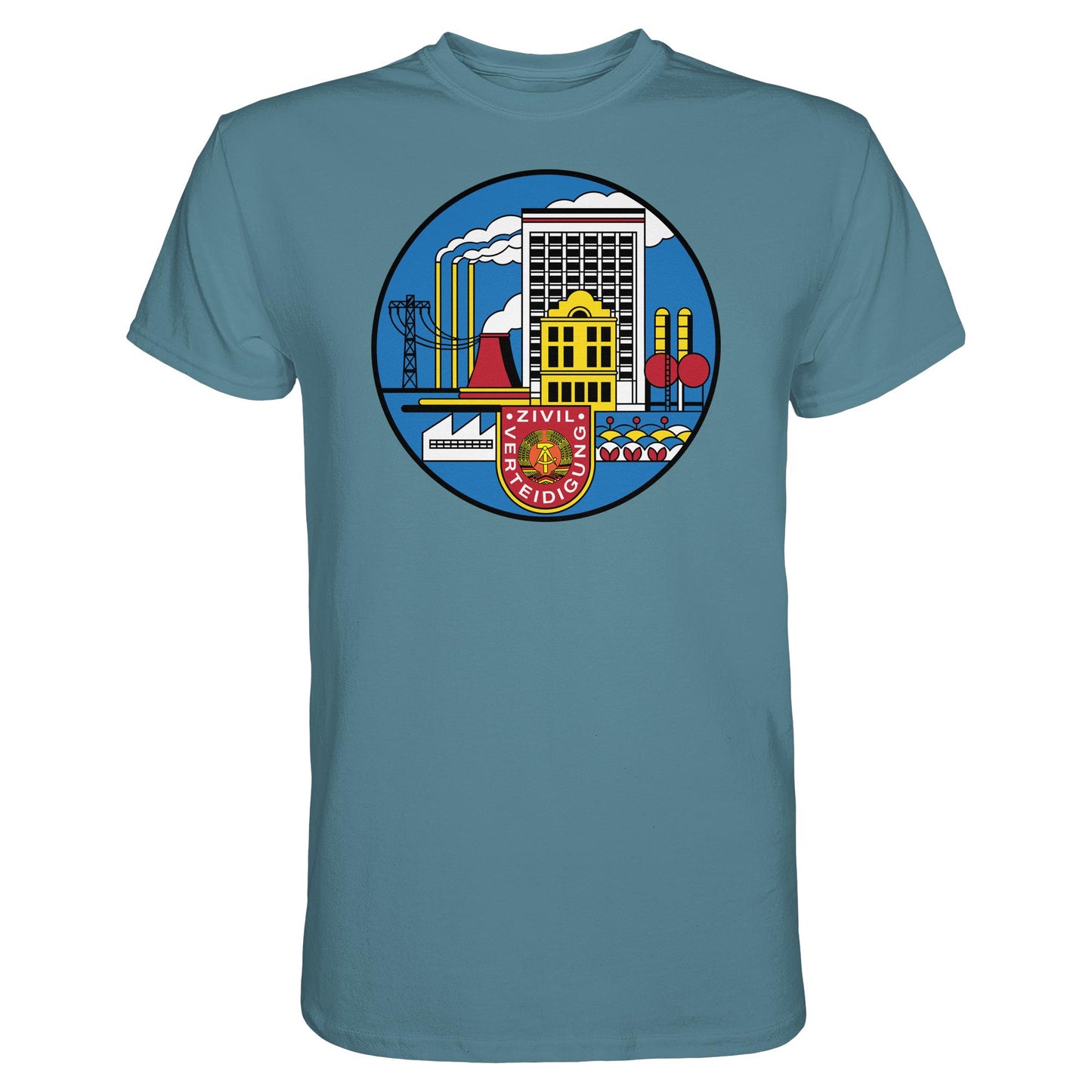 DDR Ostalgie Shirt Unisex • DDR ZIVILVERTEIDIGUNG (ORIGINAL GLAS-DESIGN)