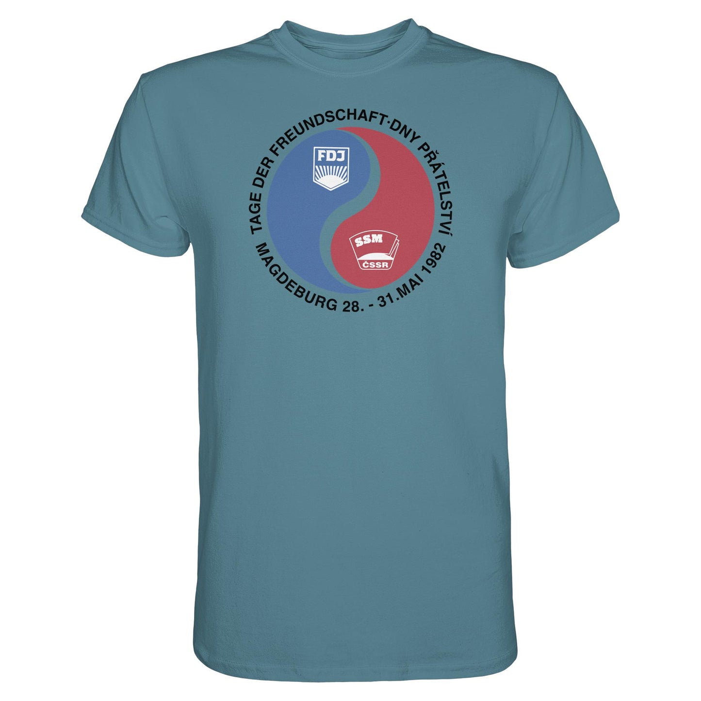 DDR Ostalgie Shirt Unisex • TAG DER FREUNDSCHAFT MAGDEBURG 1982 DDR-CSSR
