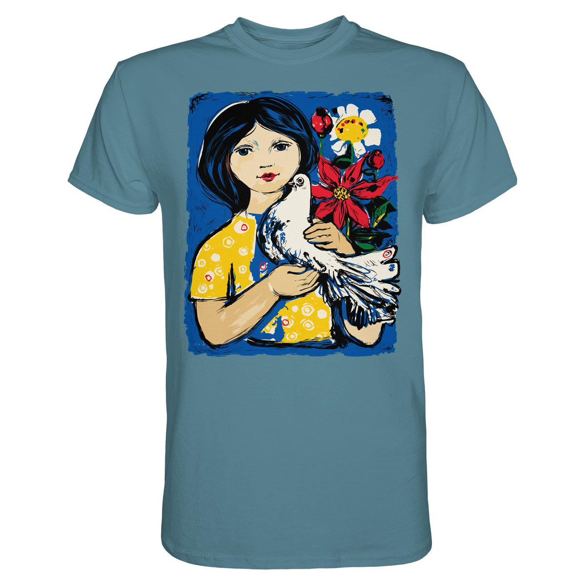 DDR Ostalgie Shirt Unisex • WALTER WOMACKA - MÄDCHEN MIT FRIEDENSTAUBE