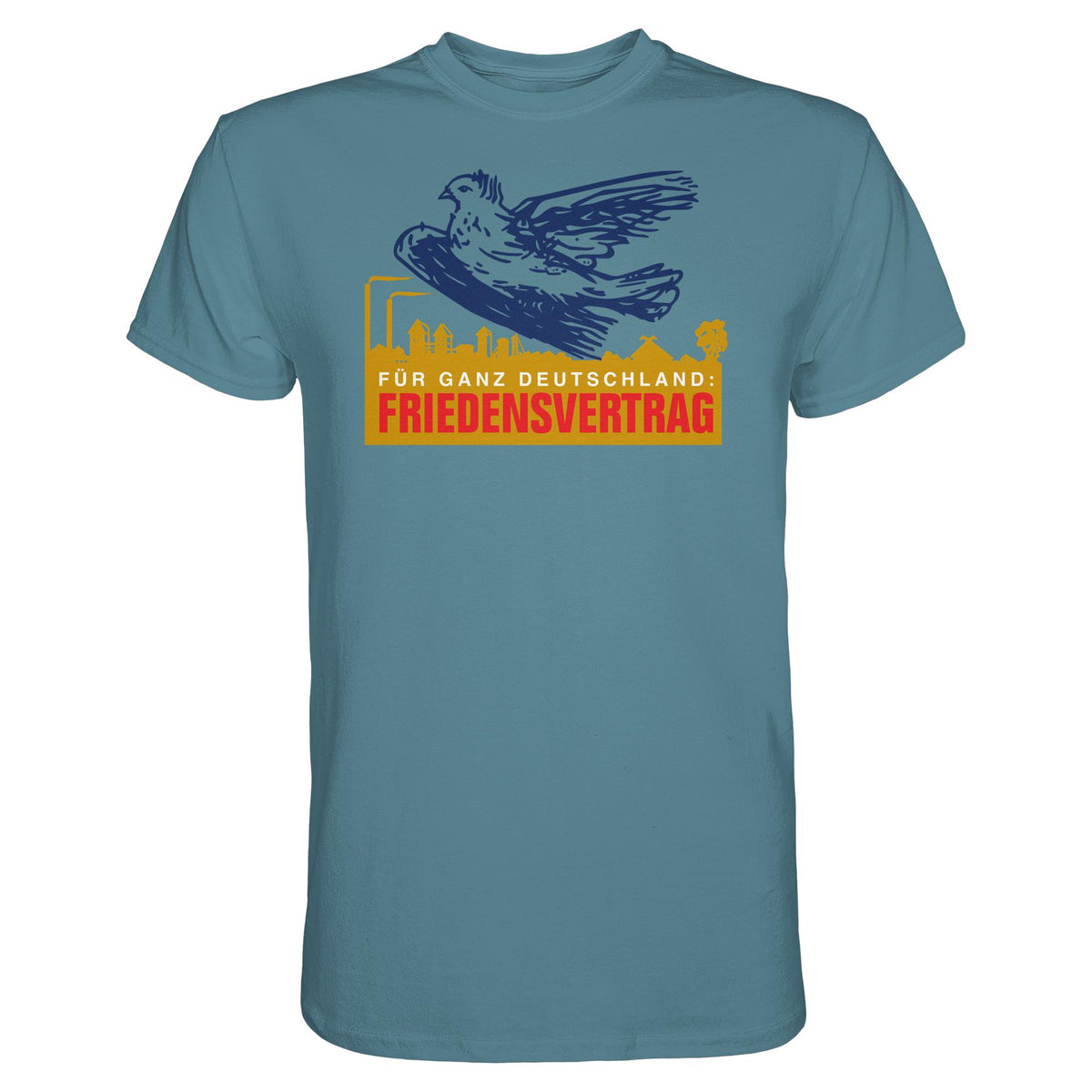 DDR Ostalgie Shirt Unisex • FRIEDENSVERTRAG FÜR GANZ DEUTSCHLAND (ORIGINAL-PIN)
