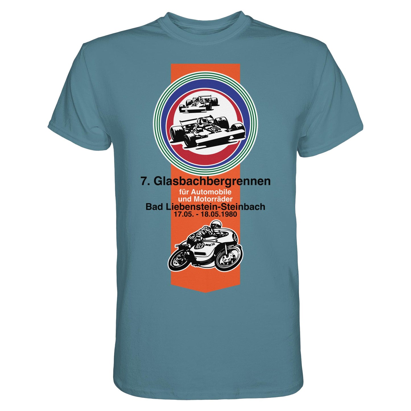 DDR Ostalgie Shirt Unisex • GLASBACHBERGRENNEN BAD LIEBENSTEIN (ORIGINAL WIMPEL)