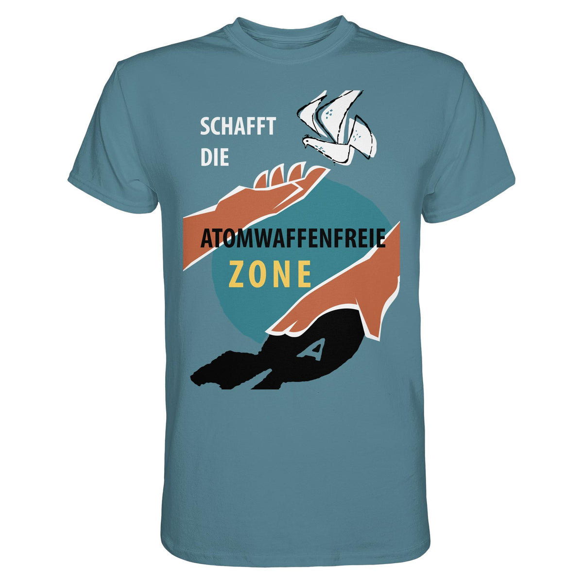 DDR Ostalgie Shirt Unisex • SCHAFFT DIE ATOMWAFFENFREIE ZONE (ORIGINAL-PLAKAT)