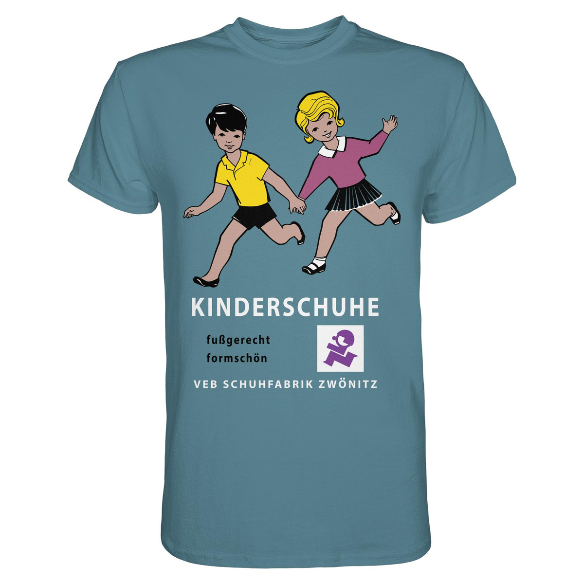 DDR Ostalgie Shirt Unisex • KINDERSCHUHE VEB SCHUHFABRIK ZWÖNITZ