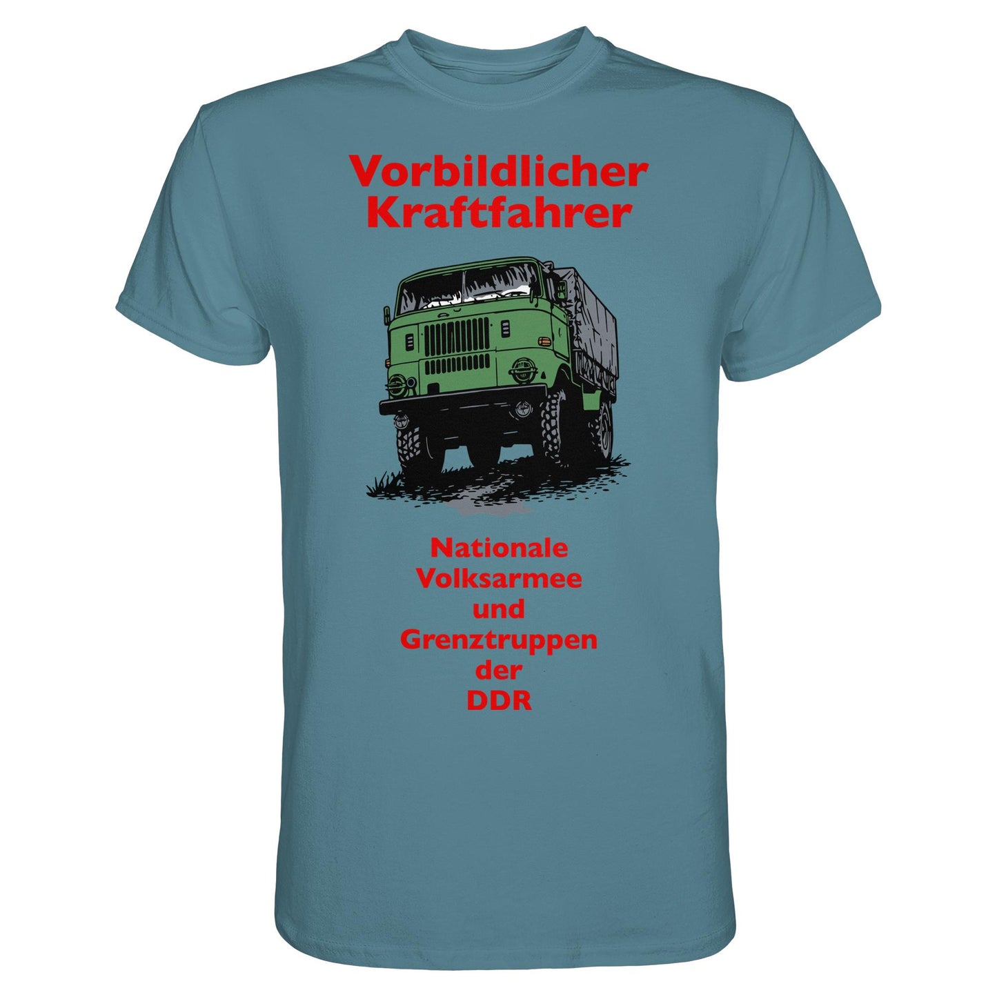 DDR Ostalgie Shirt Unisex • VORBILDLICHER KRAFTFAHRER, NVA (ORIGINAL WIMPELMOTIV)