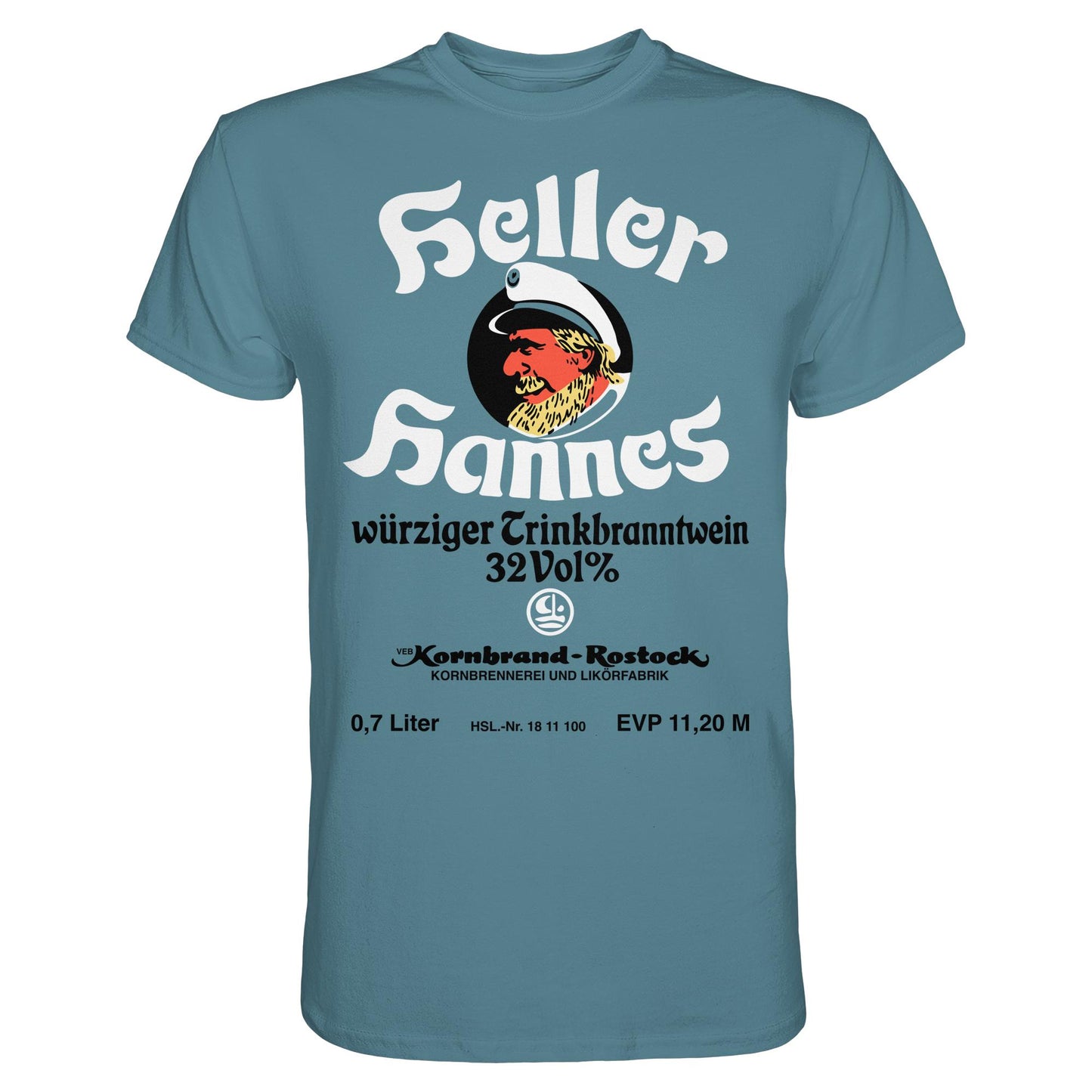 DDR Ostalgie Shirt Unisex • HELLER HANNES - TRINKBRANNTWEIN - VEB KORNBRANDT ROSTOCK