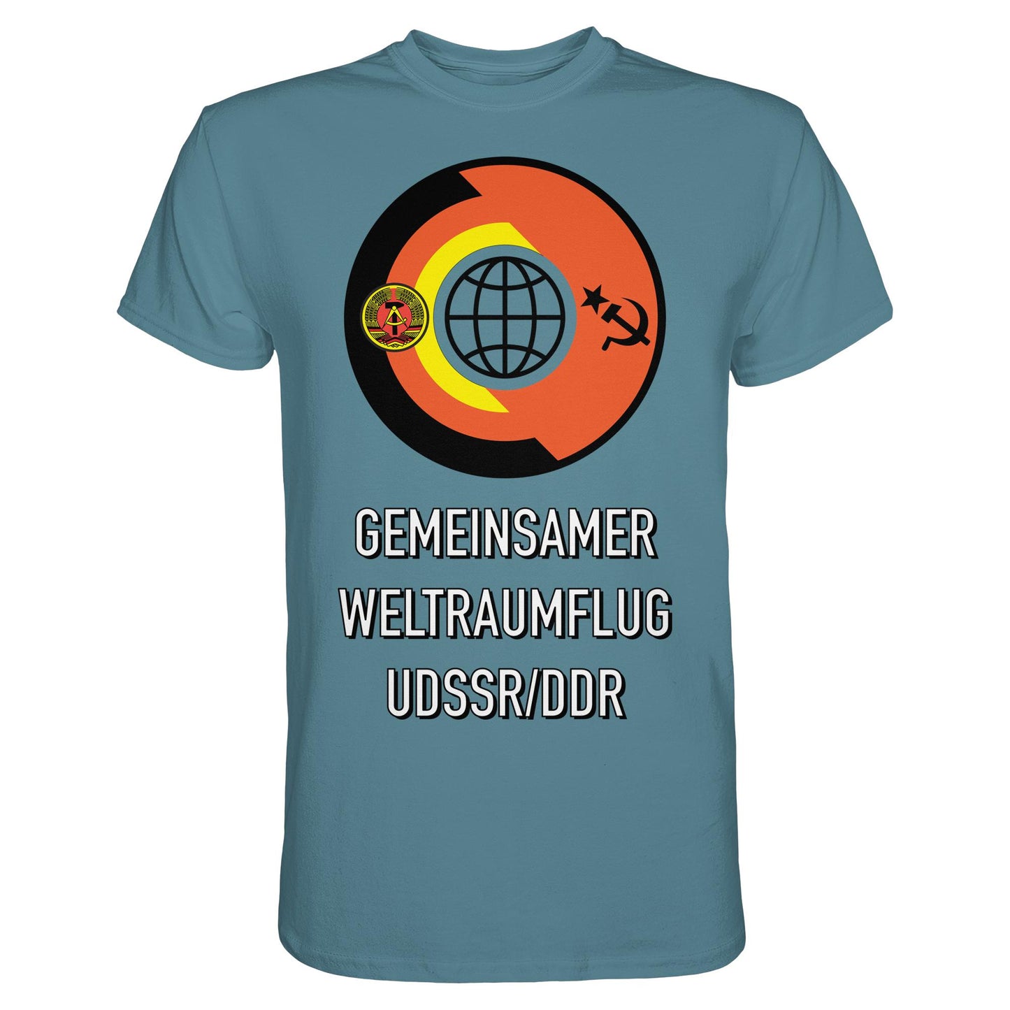 DDR Ostalgie Shirt Unisex • GEMEINSAMER WELTRAUMFLUG UDSSR-DDR (ORIGINAL WIMPEL)