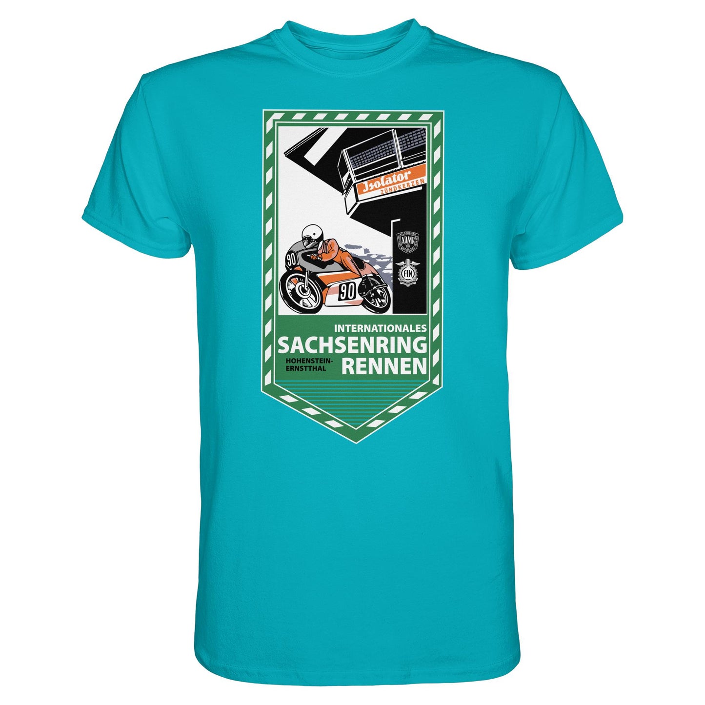 DDR Ostalgie Shirt Unisex • SACHSENRING-RENNEN ZWICKAU 1990 (ORIGINAL-WIMPEL)