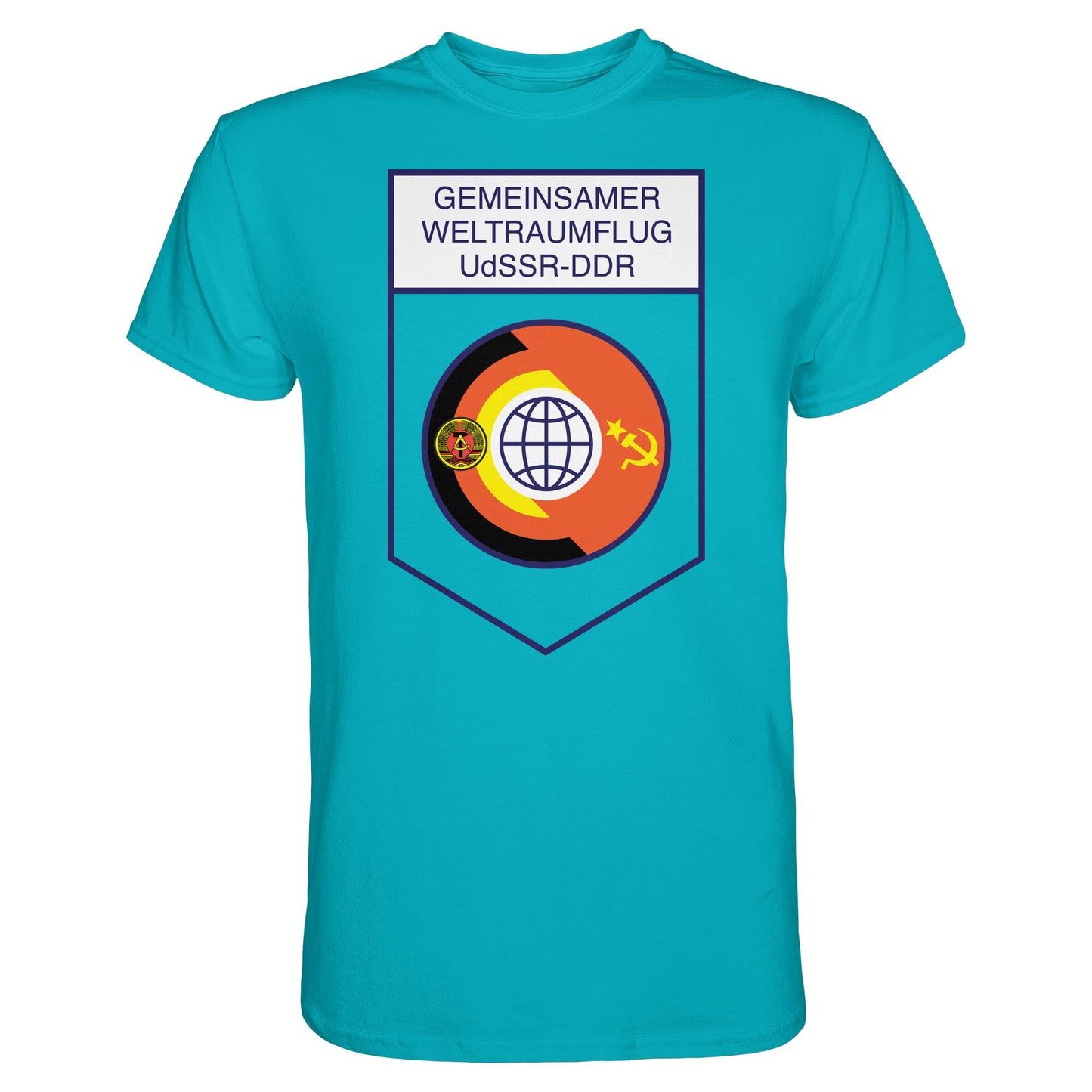 DDR Ostalgie Shirt Unisex • GEMEINSAMER WELTRAUMFLUG UDSSR-DDR (ORIGINAL WIMPEL)