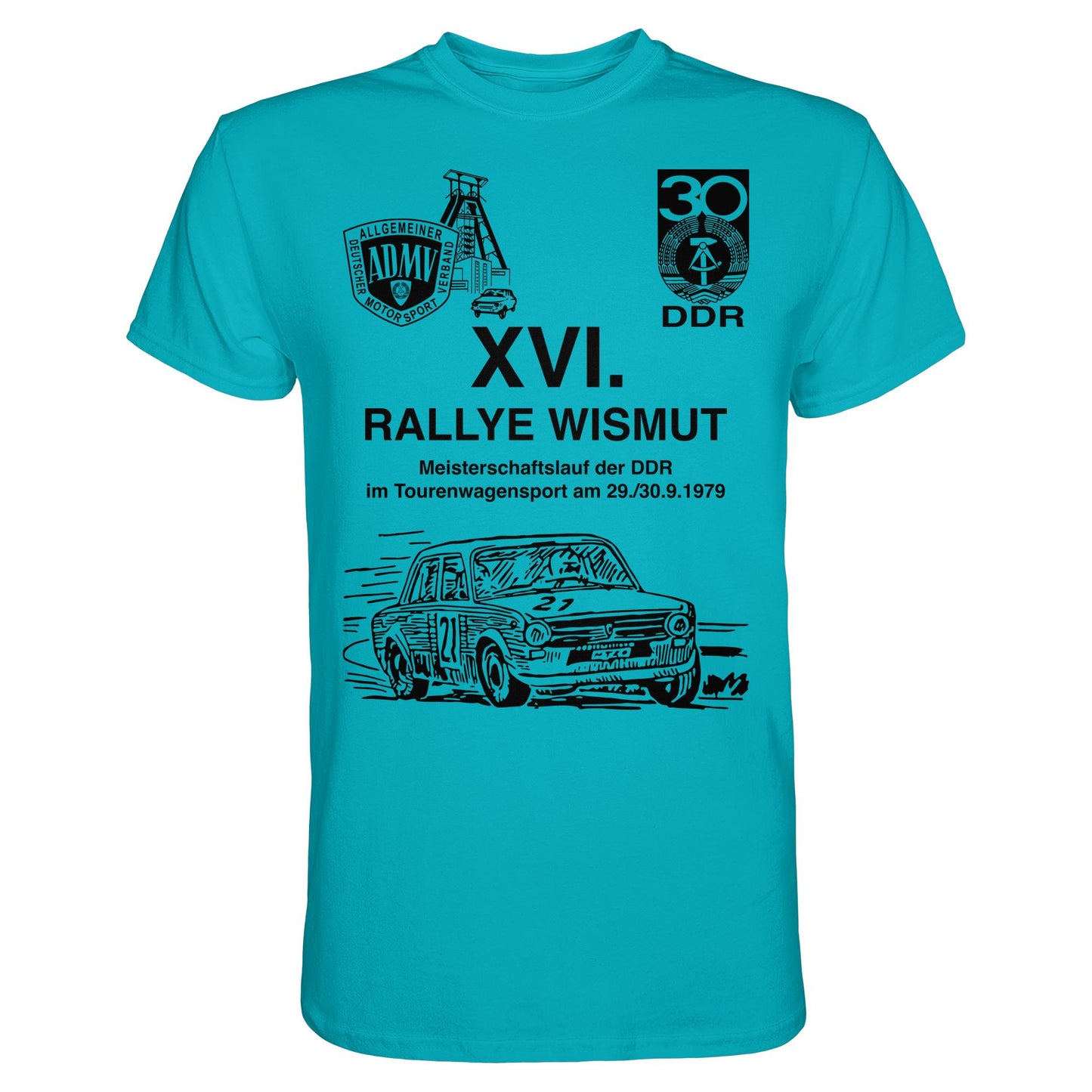 PREMIUM SHIRT UNISEX • 16. RALLYE WISMUT, MEISTERSCHAFTSLAUF DER DDR - 1979
