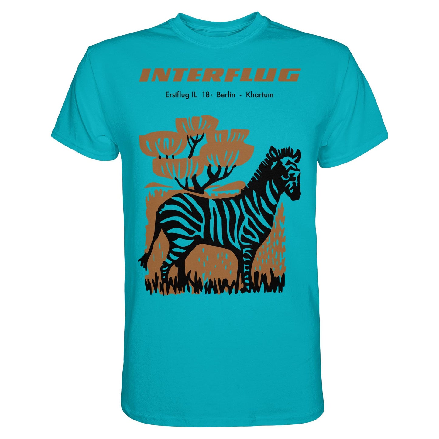 DDR Ostalgie Shirt Unisex • INTERFLUG BERLIN - KHARTUM (ORIGINAL SONDERSTEMPEL)