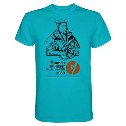 DDR Ostalgie Shirt Unisex • THOMAS MÜNTZER - EHRUNG DER DDR 1990