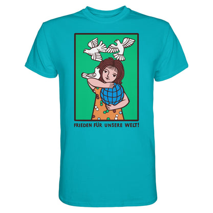 DDR Ostalgie Shirt Unisex • FRIEDEN FÜR UNSERE WELT! (DDR-ORIGINAL-PLAKAT)