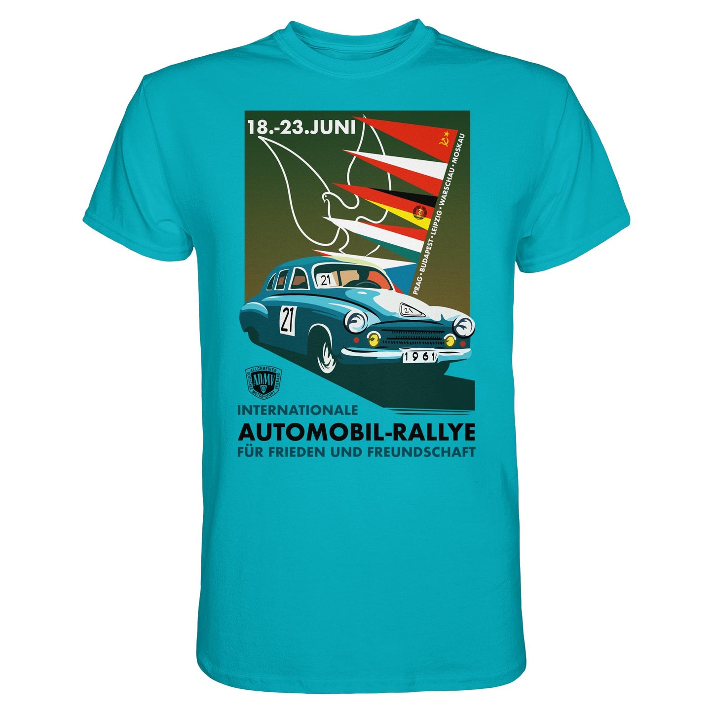 DDR Ostalgie Shirt Unisex • INTERNATIONALE RALLYE WARTBURG 1961 (ORIGINAL-PLAKAT)