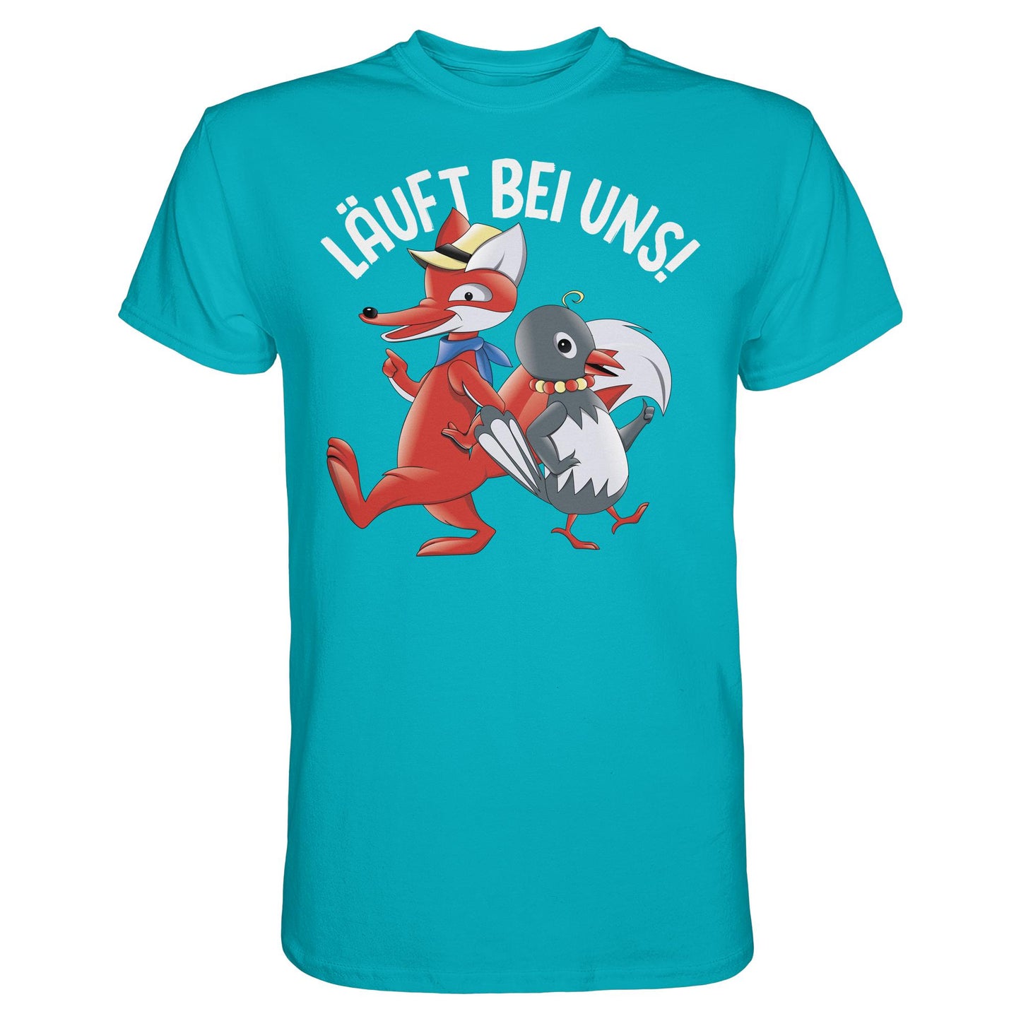DDR Ostalgie Shirt Unisex • UNSER SANDMÄNNCHEN - HERR FUCHS & FRAU ELSTER, LÄUFT BEI UNS!