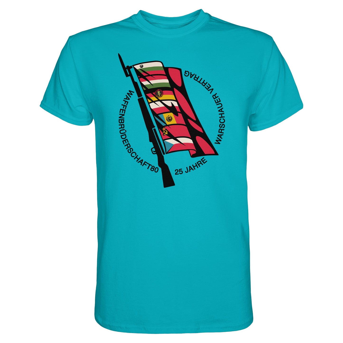 DDR Ostalgie Shirt Unisex • WAFFENBRÜDERSCHAFT80 - 25 JAHRE WARSCHAUER VERTRAG (NVA)